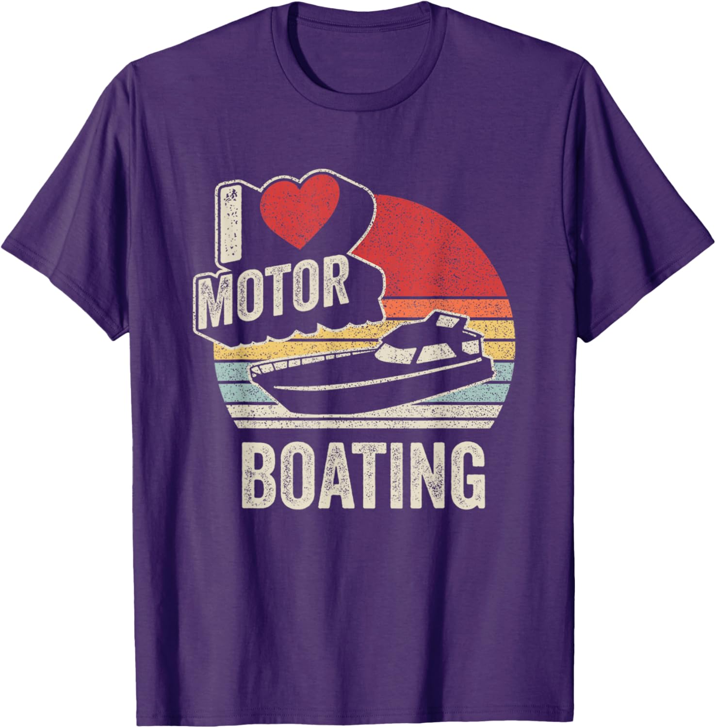 Vintage Retro I Love Motor Boating Funny T-Shirt for Boaters and Enthusiasts - 3