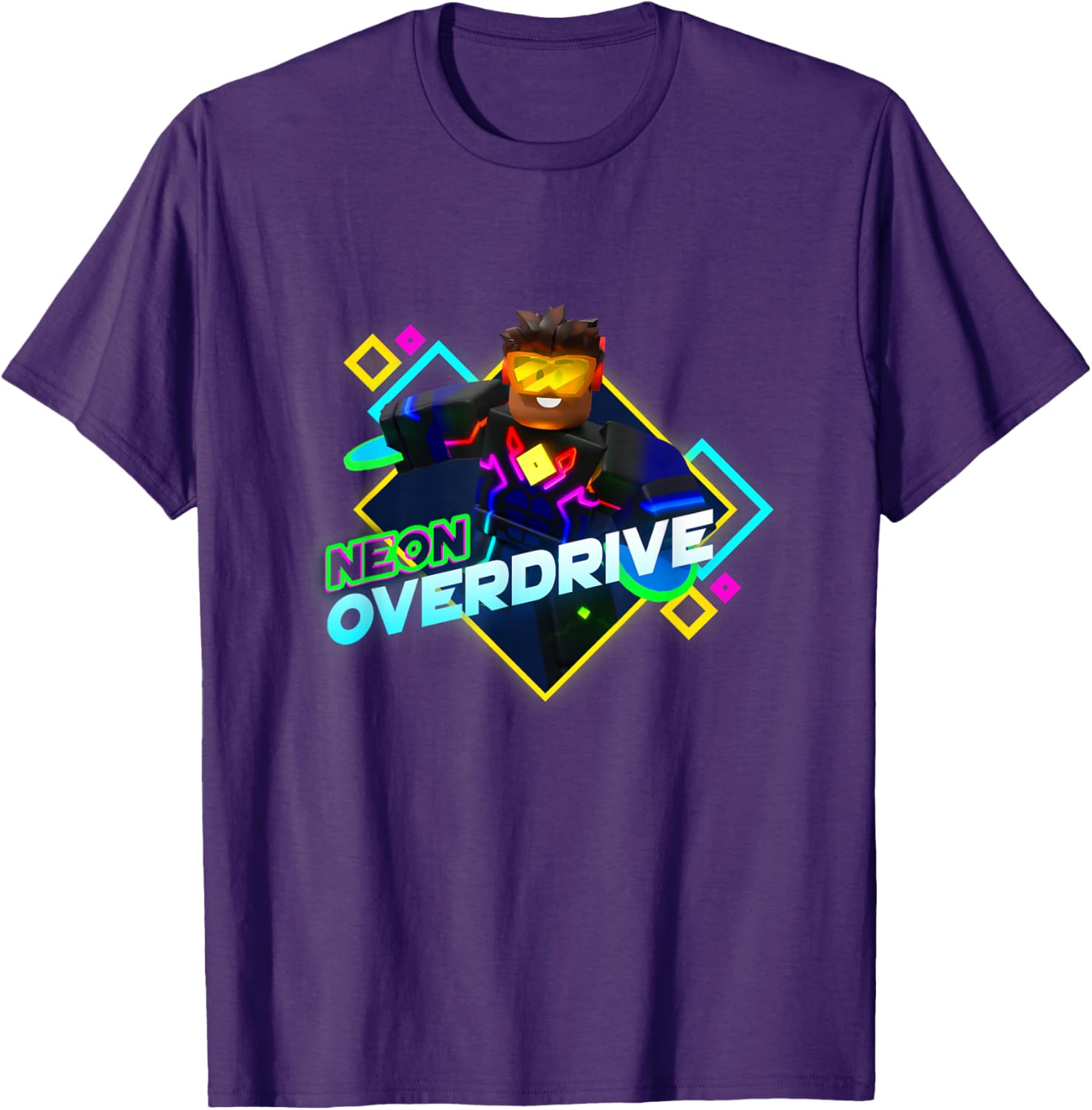 Roblox Black Neon Overdrive Classic Fit T-Shirt for Adults - Short Sleeve Cotton - 6