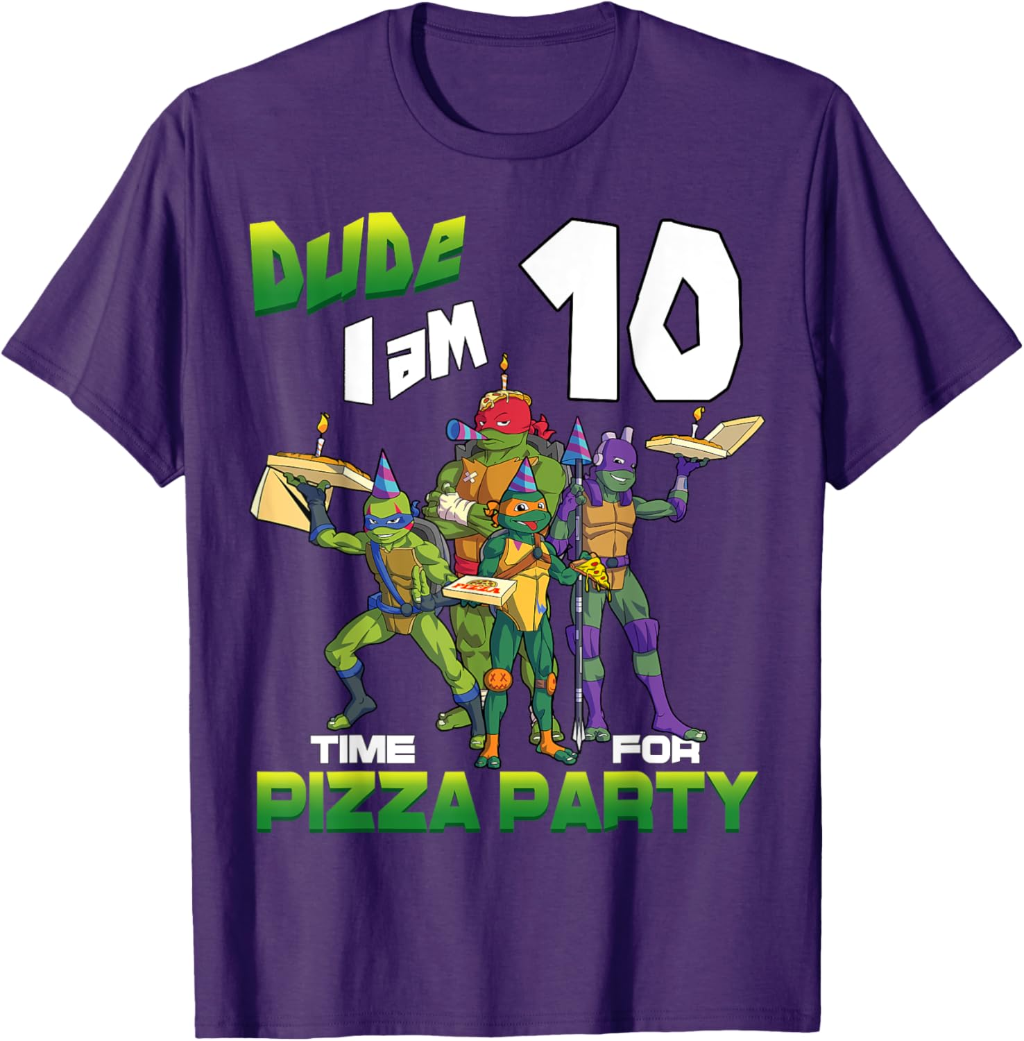 Mademark TMNT Pizza Birthday T-Shirt for 10 Year Olds - Fun Kids Tee - 18