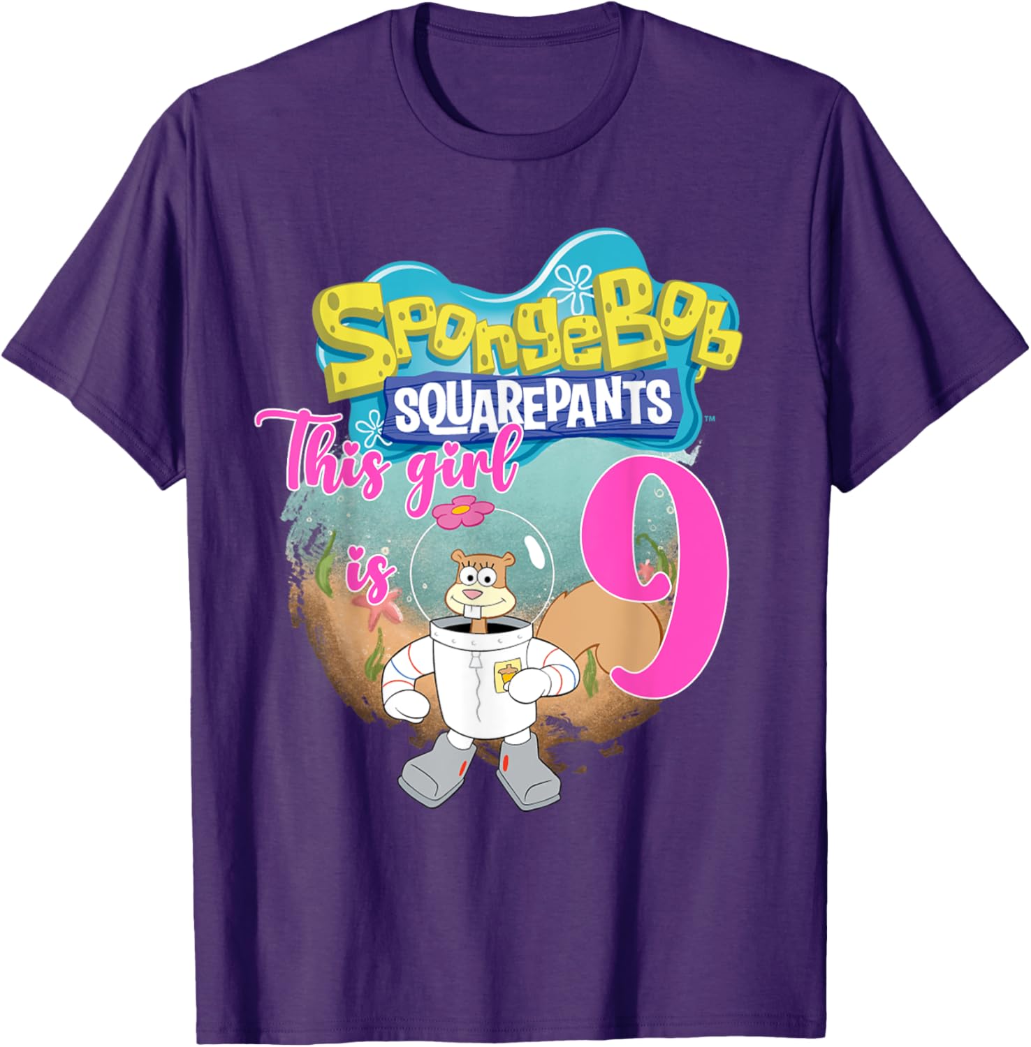 Mademark SpongeBob SquarePants 9th Birthday Sandy Cheeks T-Shirt - 9