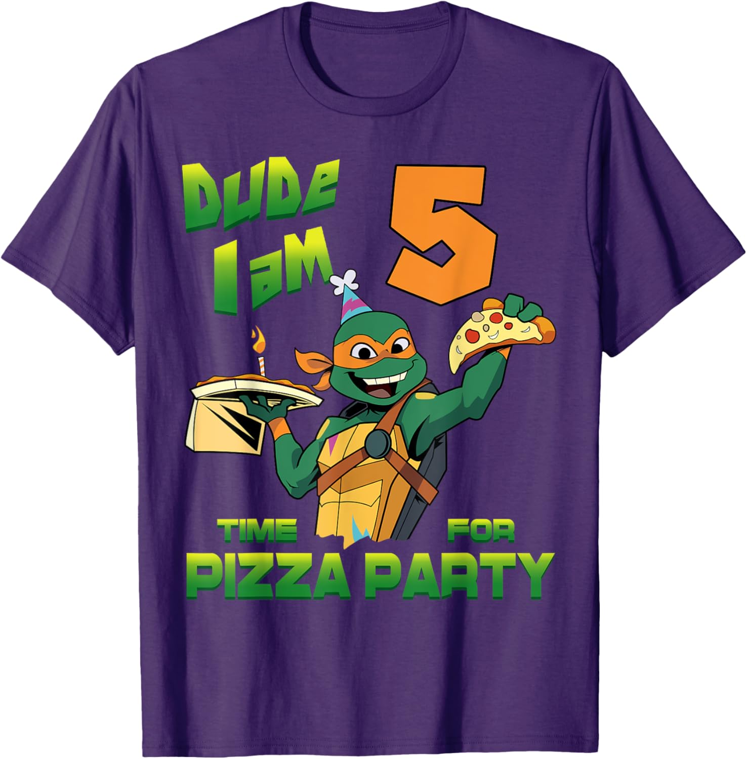 Mademark Teenage Mutant Ninja Turtles Mikey Pizza Birthday T-Shirt for Kids - 18