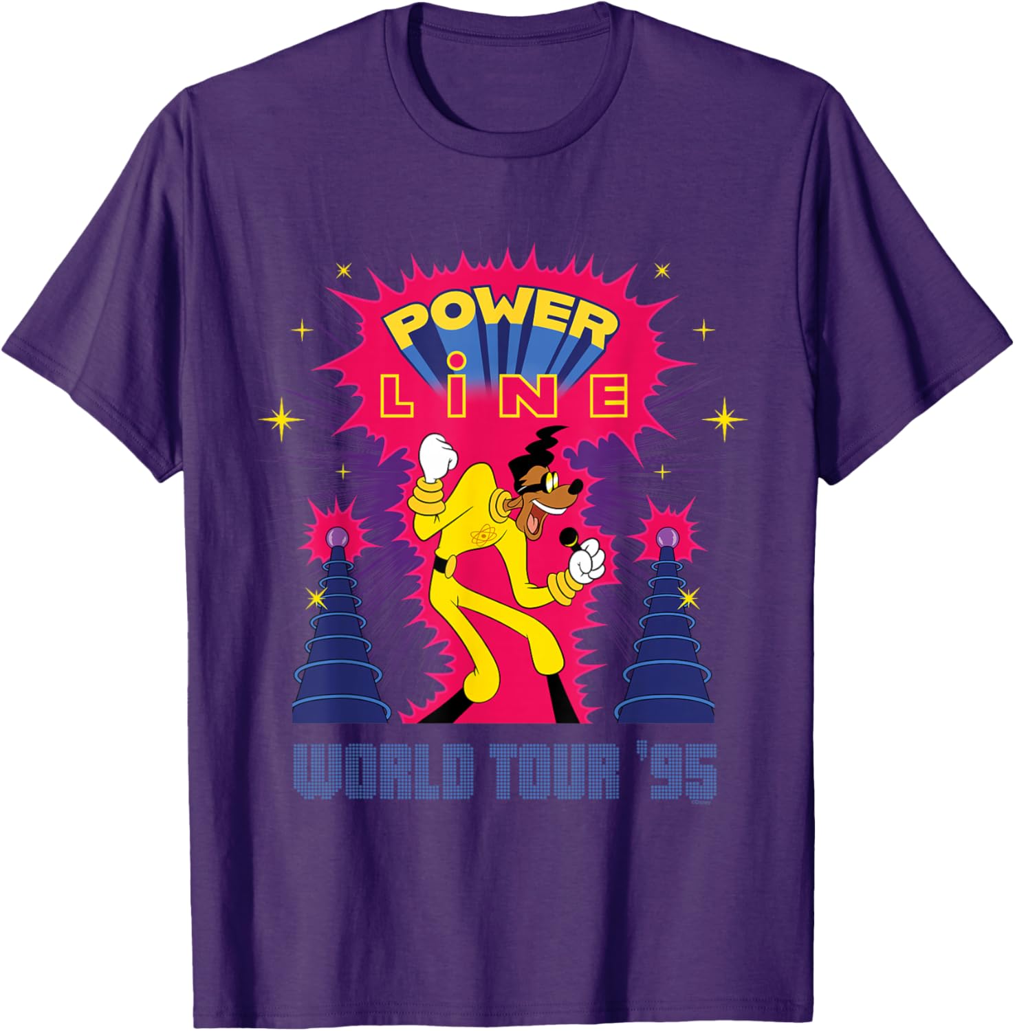 Disney A Goofy Movie Powerline World Tour 95 Rock T-Shirt for Fans - 3