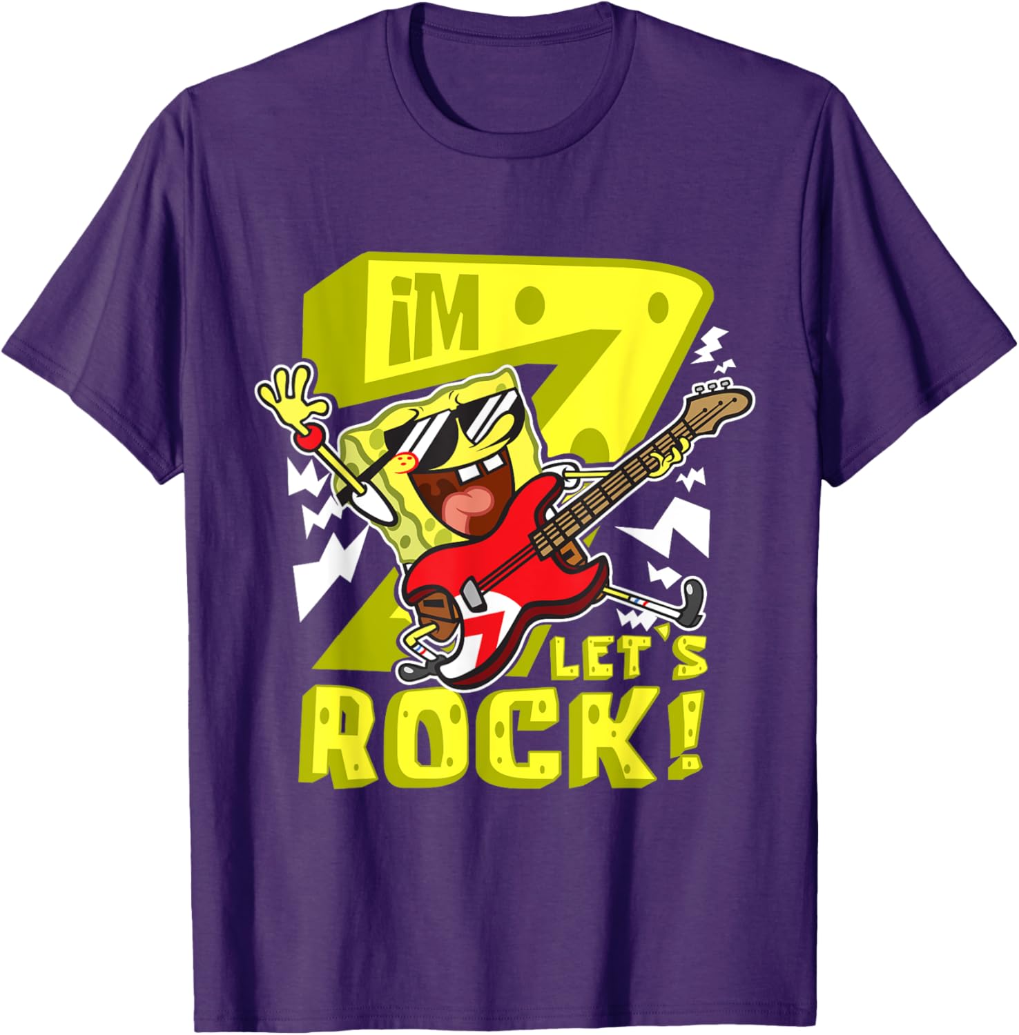 Mademark SpongeBob SquarePants 7th Birthday T-Shirt for Kids Fun Style - 17