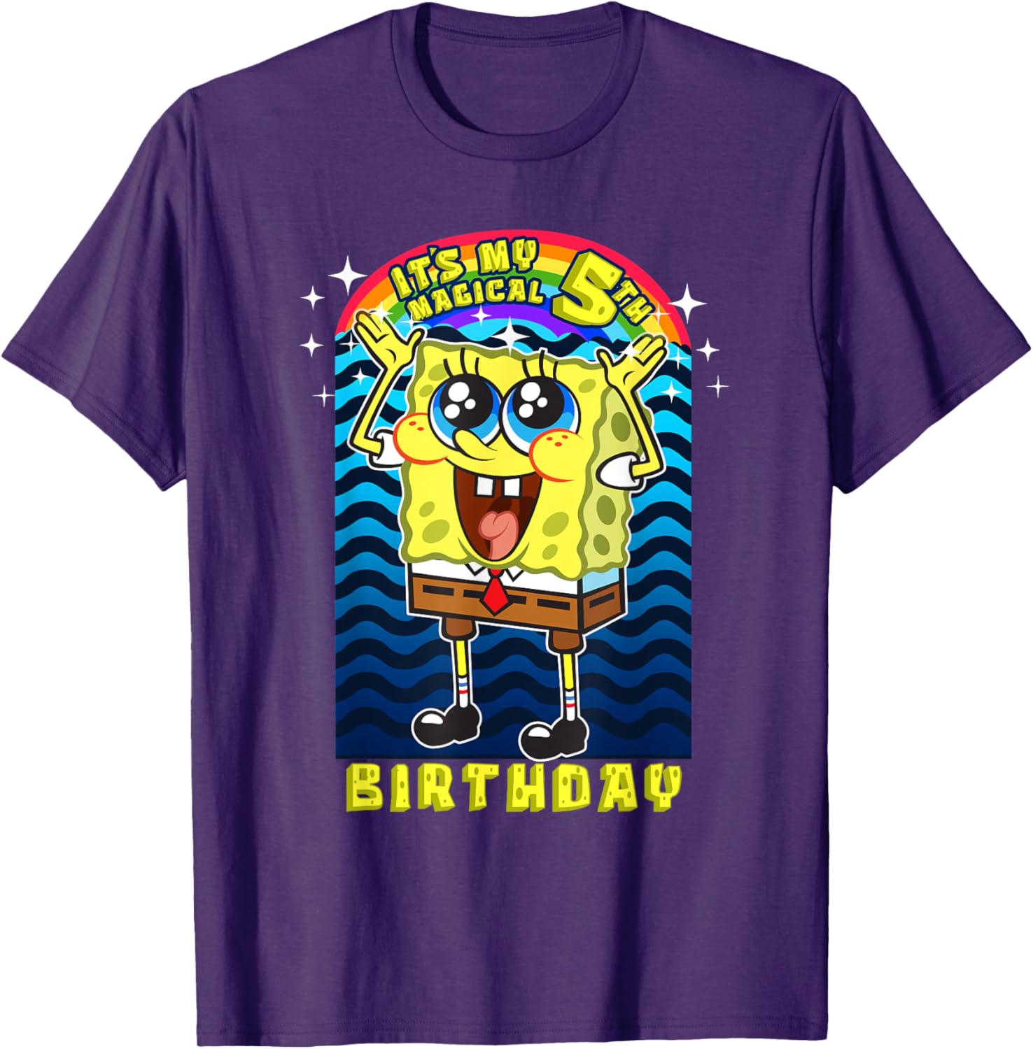 SpongeBob SquarePants Magical 5th Birthday Gift T-Shirt for Kids - 9