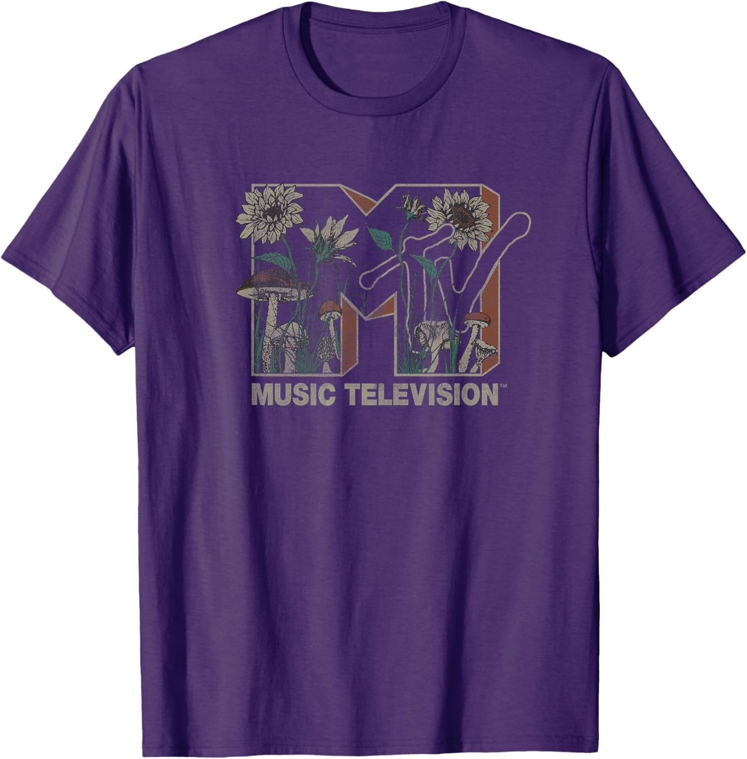 MTV Wild Flower Mushrooms Logo T-Shirt for Music Lovers and Fans - 6