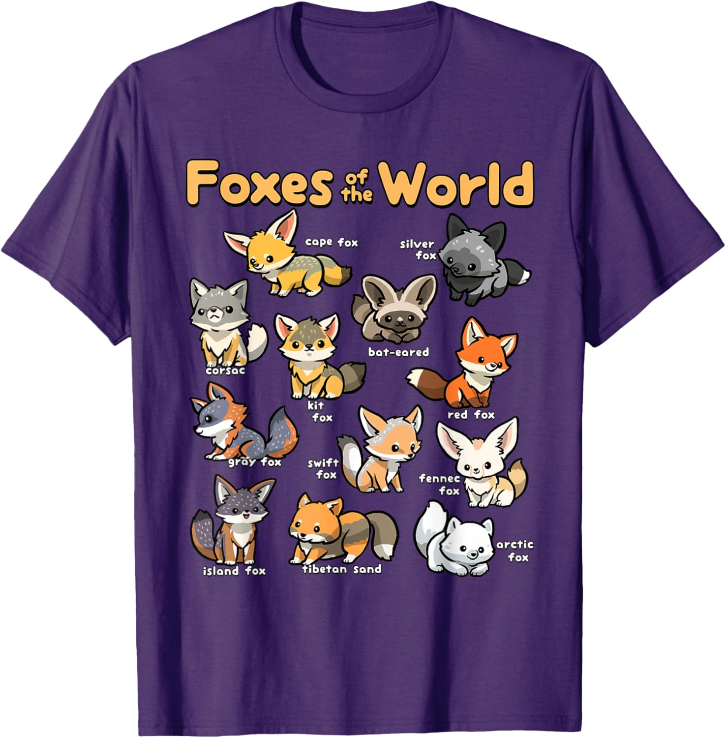 Kawaii Fox Lover T-Shirt for Animal Lovers - Fun Educational Design - 7