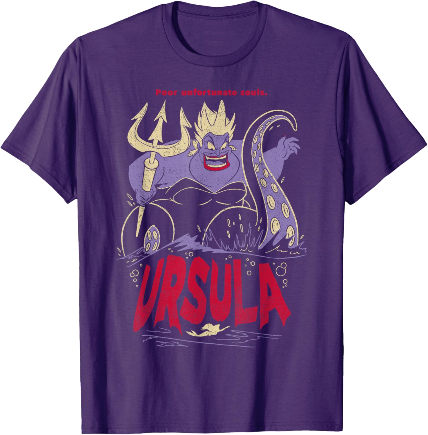 Disney The Little Mermaid Ursula Villain T-Shirt with Bold Red Text - 1