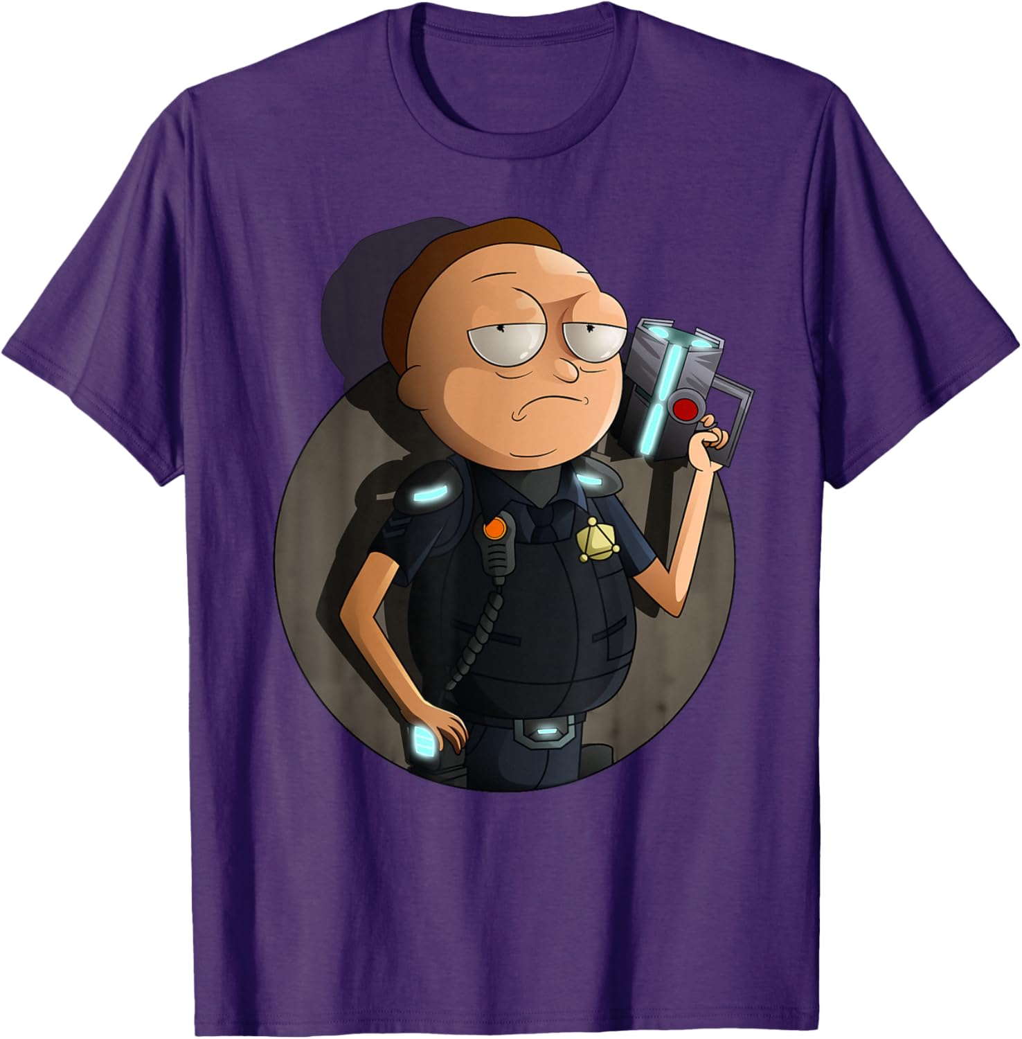 Mademark x Rick and Morty Cop Morty T-Shirt Stylish Graphic Tee - 11
