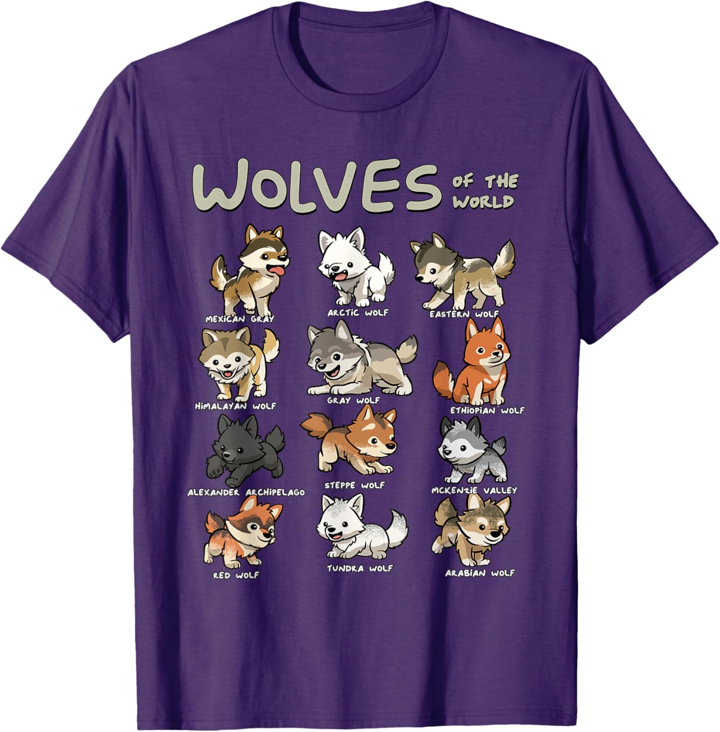 Charming Chibi Wolf T-Shirt for Animal Lovers - Cute Wolves Design - 2