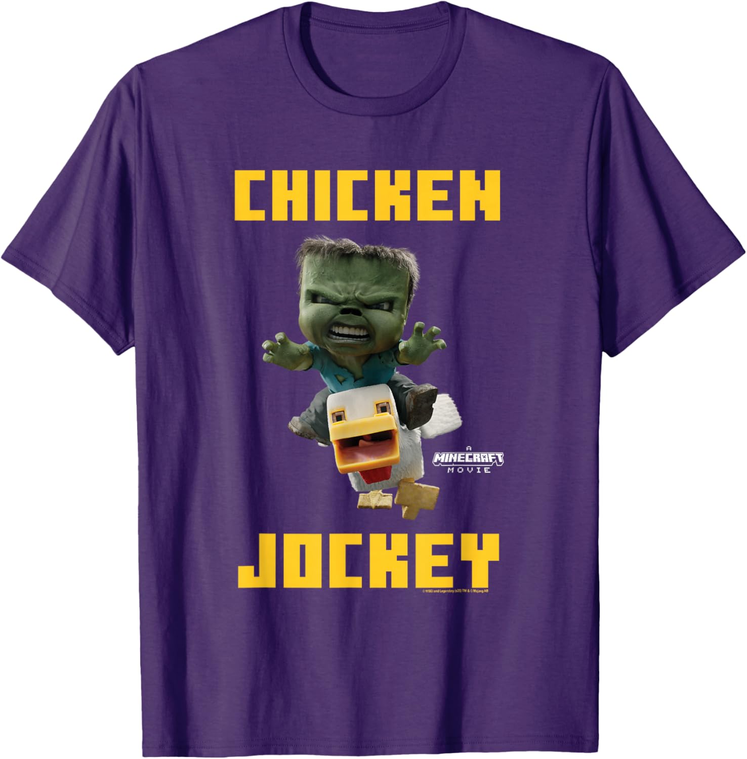 Minecraft Chicken Jockey Baby Zombie Logo T-Shirt for Gamers - 15