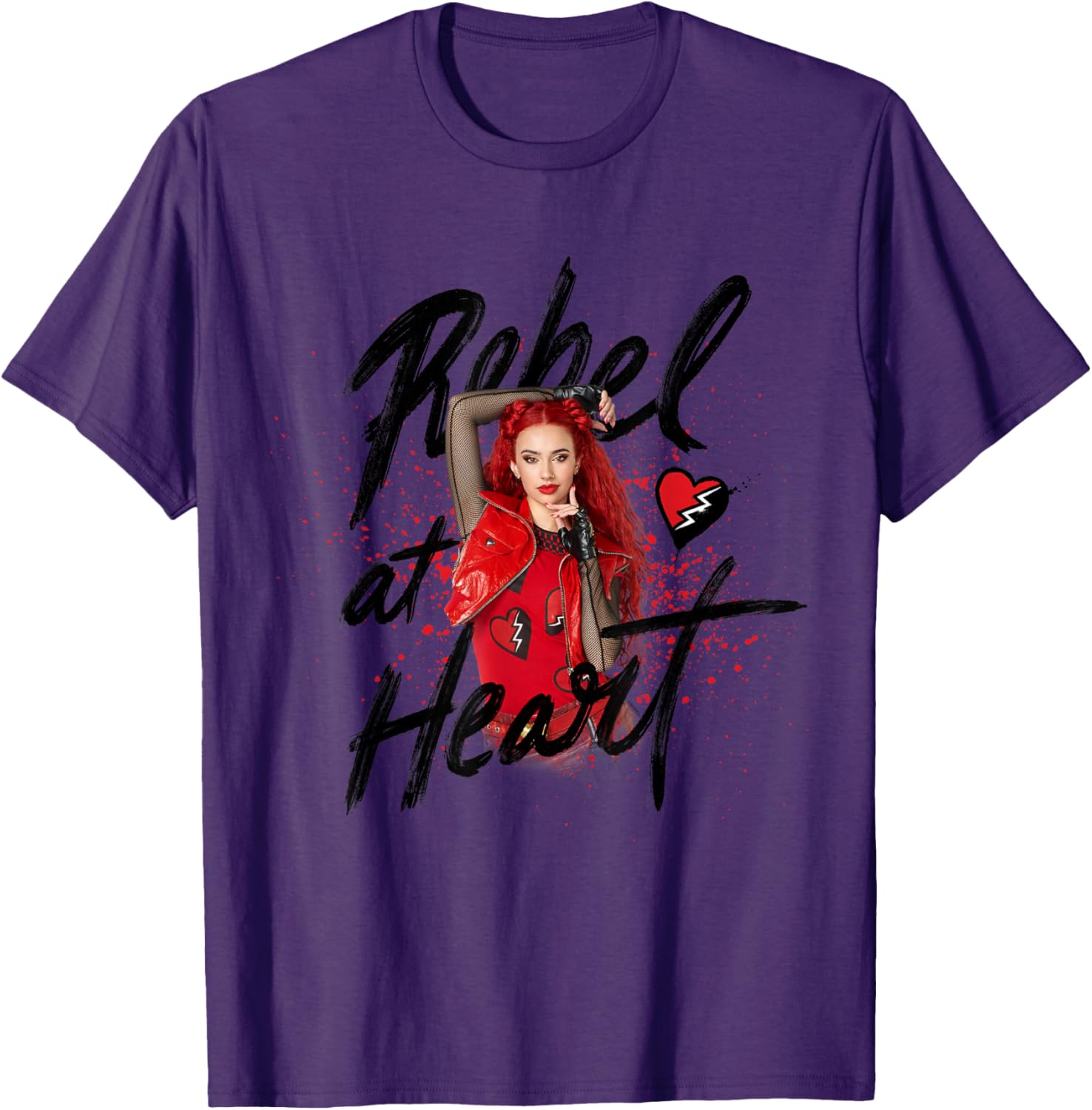 Disney Descendants 4 Red Rebel Heart T-Shirt for Kids and Fans - 13