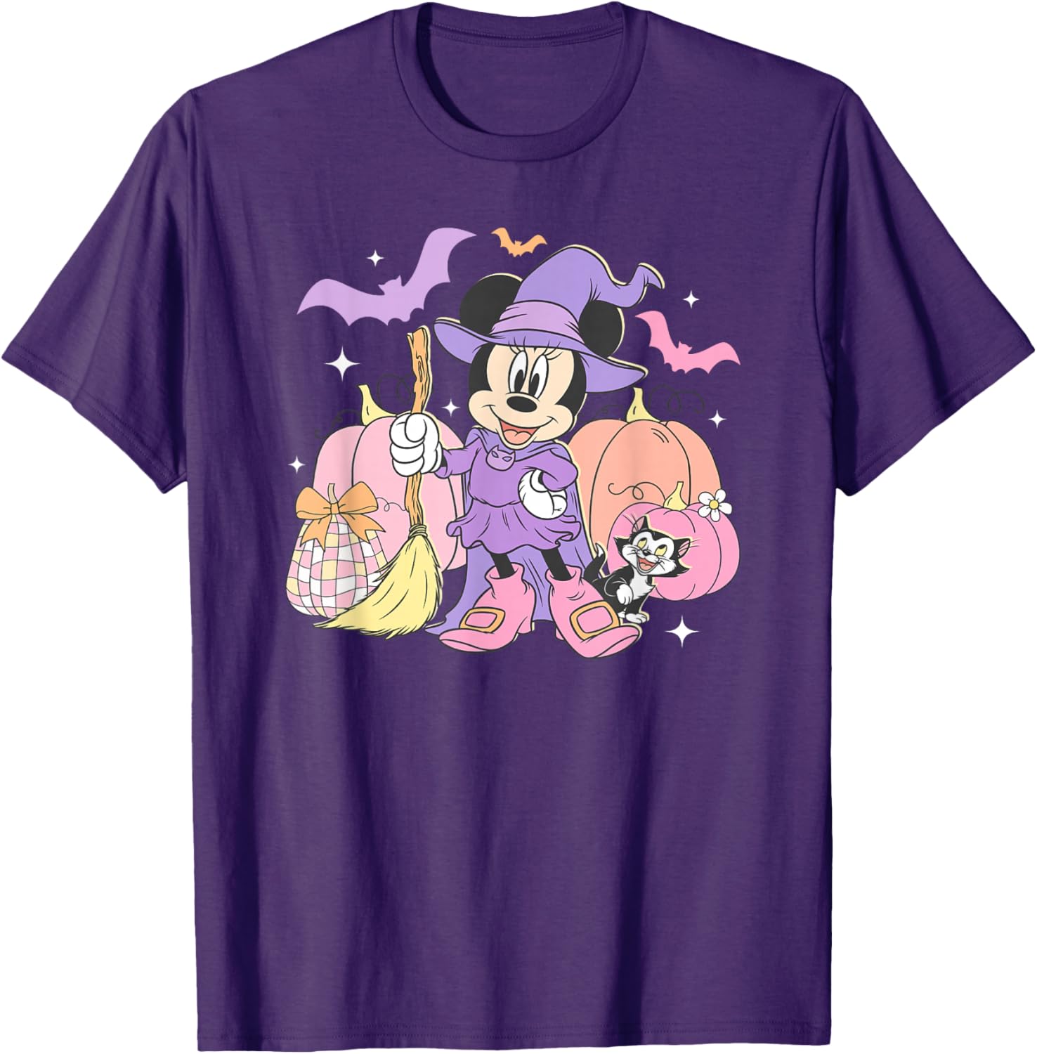 Cute Minnie Mouse Halloween Witch T-Shirt for Kids in Purple Design - 2