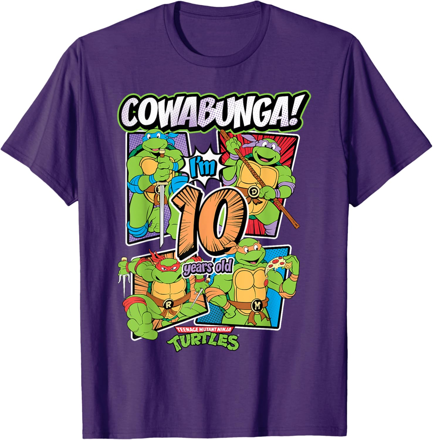 Cowabunga I'm 10 Years Old TMNT T-Shirt for Kids - Fun Birthday Apparel - 4