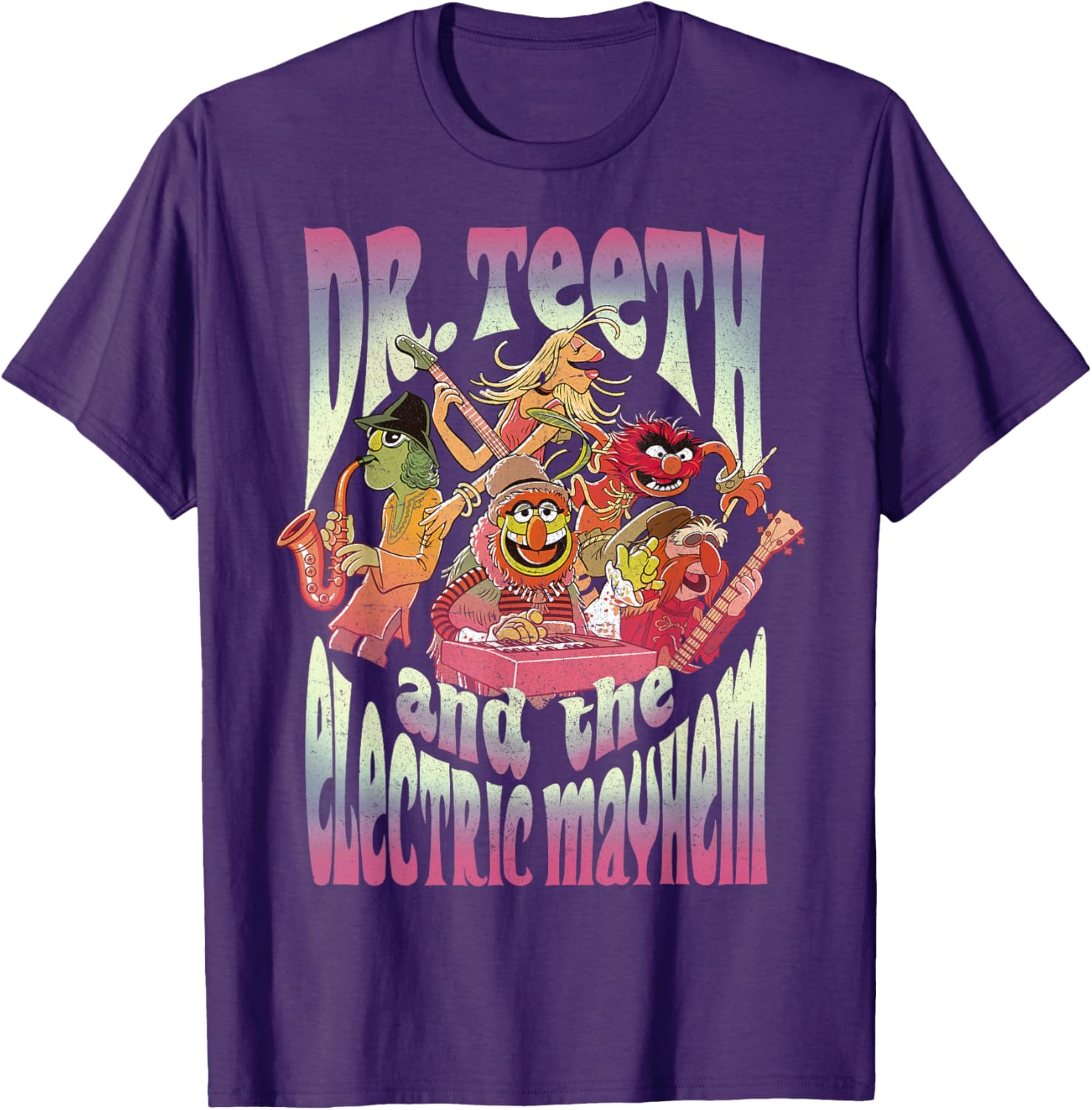 Disney Muppets Dr. Teeth Electric Mayhem T-Shirt Fun Graphic Tee - 3