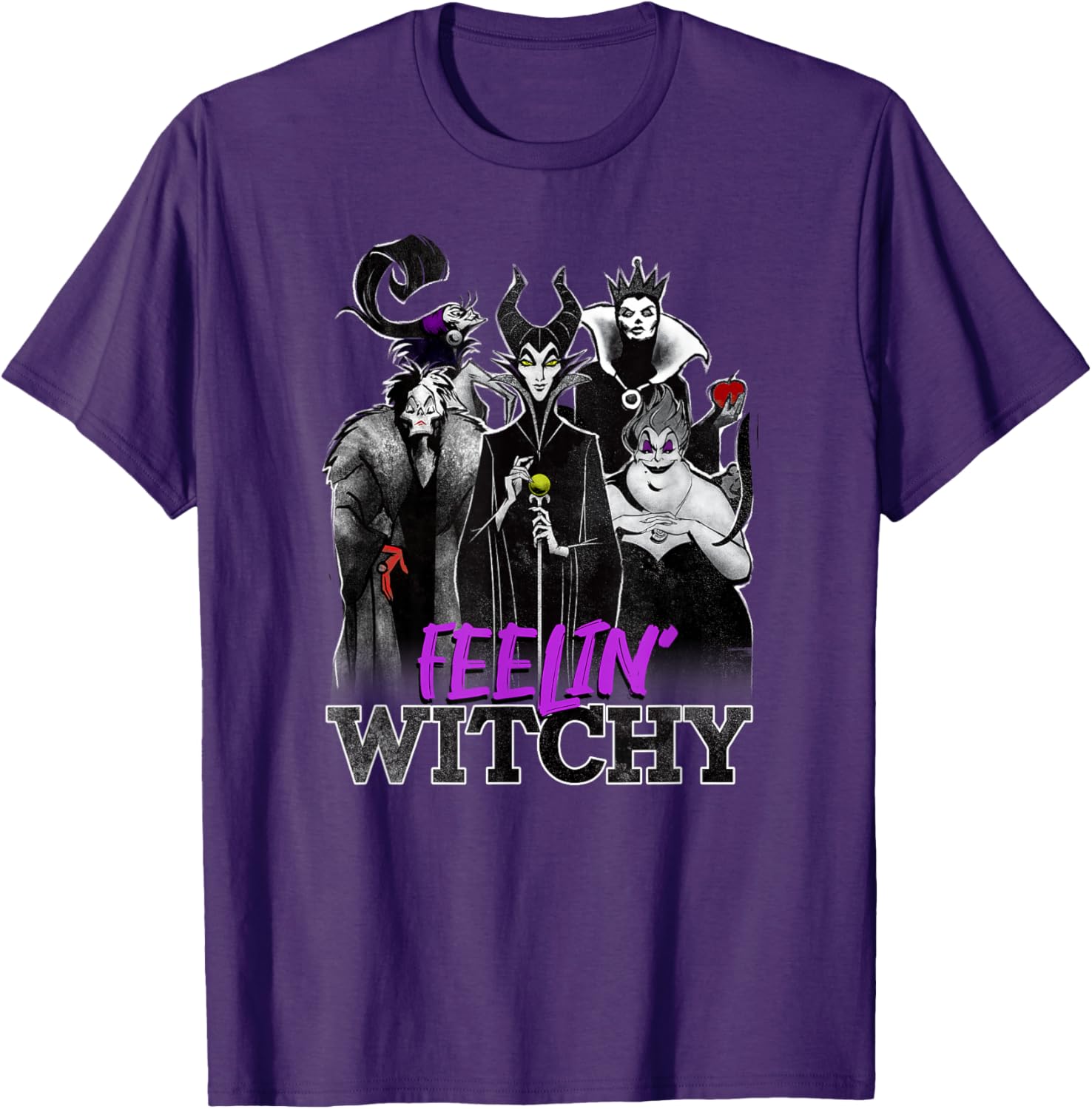 Disney Villains Halloween Witchy Group Shot T-Shirt for Spooky Style - 7