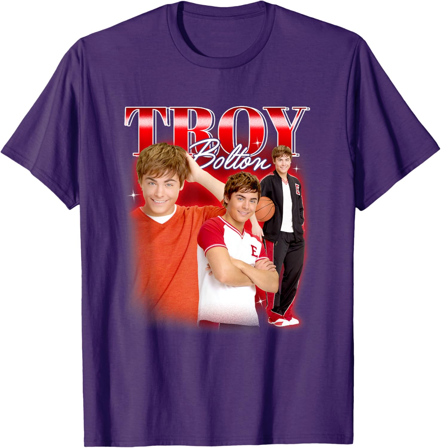 Disney High School Musical Troy Bolton Collage T-Shirt for Fans - 1