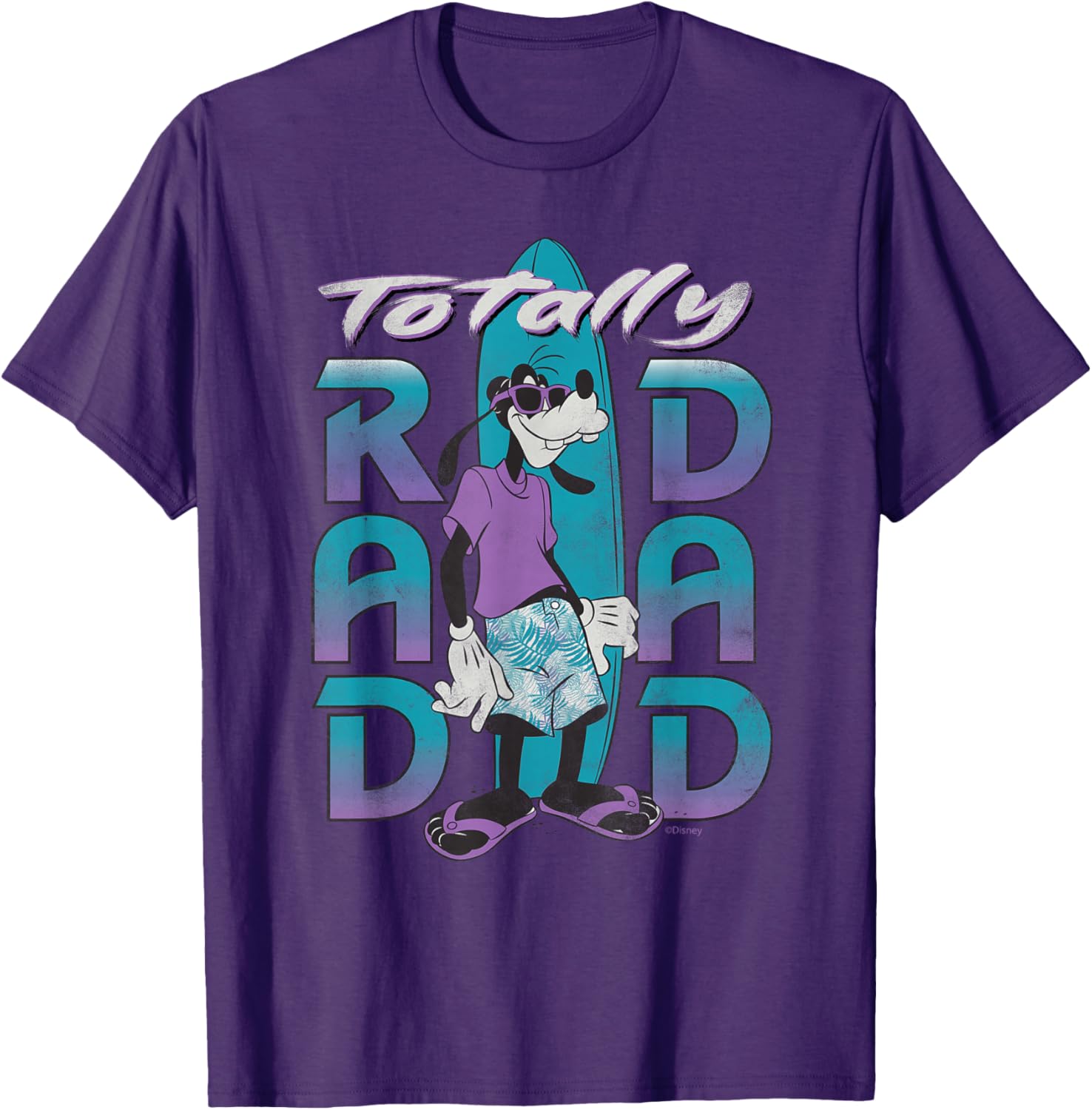 Disney Goofy Totally Rad Dad Surfing Distressed T-Shirt for Father's Day - 9