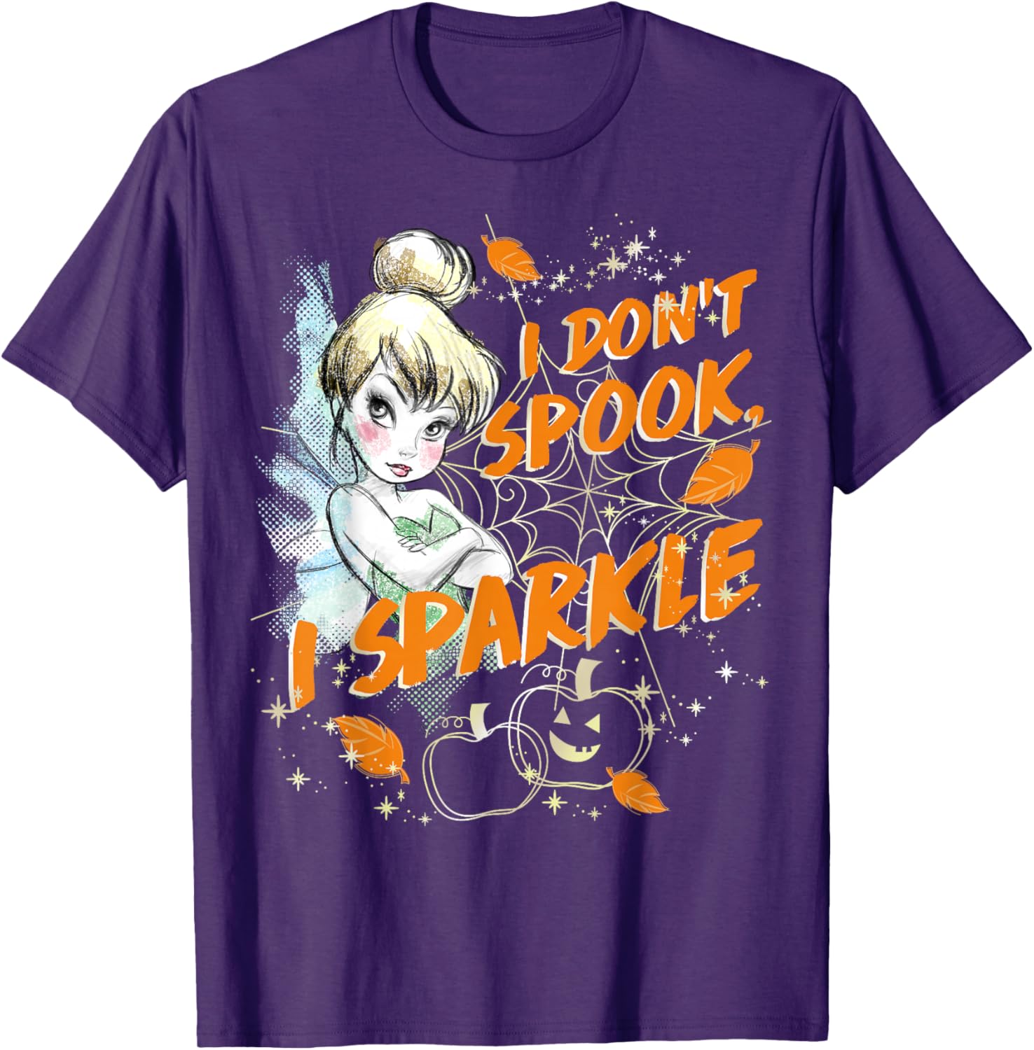 Disney Peter Pan Tinkerbell Halloween Sparkle T-Shirt for Women and Kids - 2