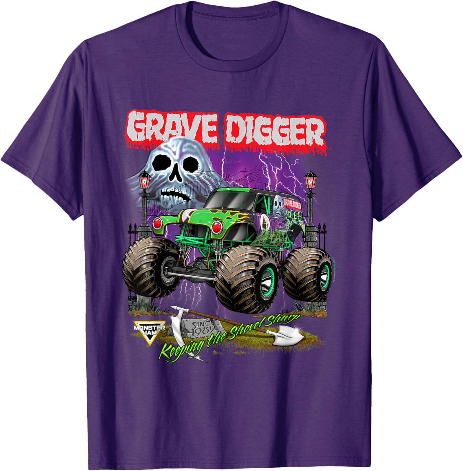 Monster Jam Grave Digger Shovel Sharp T-Shirt for Fans and Collectors - 1