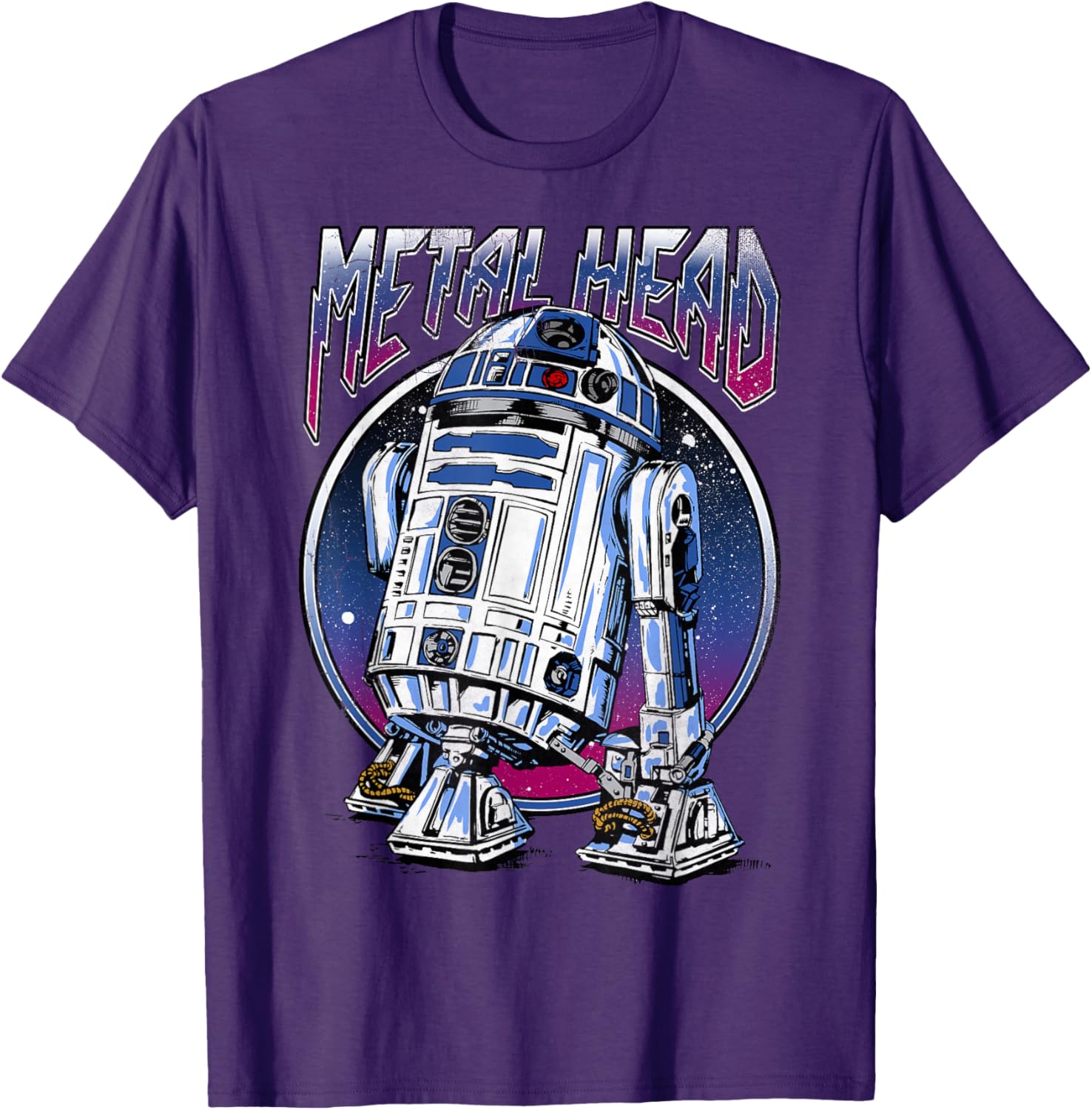 Vintage Star Wars R2D2 Metal Head T-Shirt for Disney Fans - 11