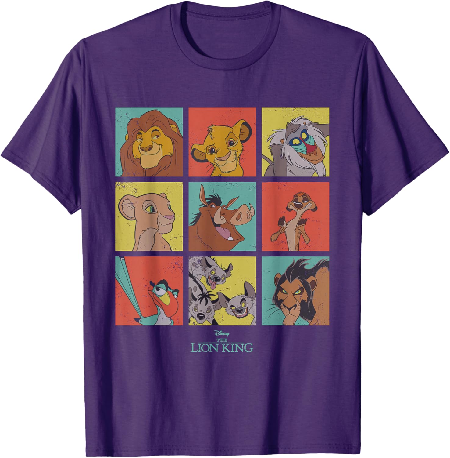 Disney The Lion King 90s Grid T-Shirt for Kids and Adults - 9