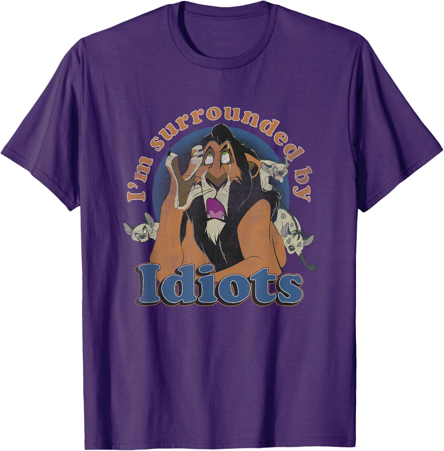 Disney The Lion King Scar Surrounded By Idiots Retro T-Shirt - 4