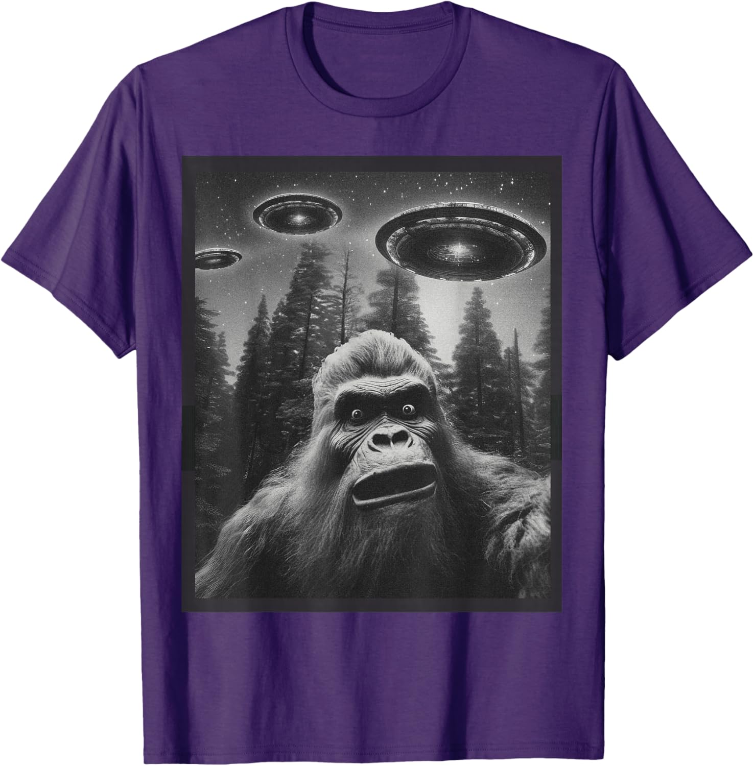 Funny Bigfoot Alien Cat Graphic Tee for Men and Women - Unique T-Shirt - 7