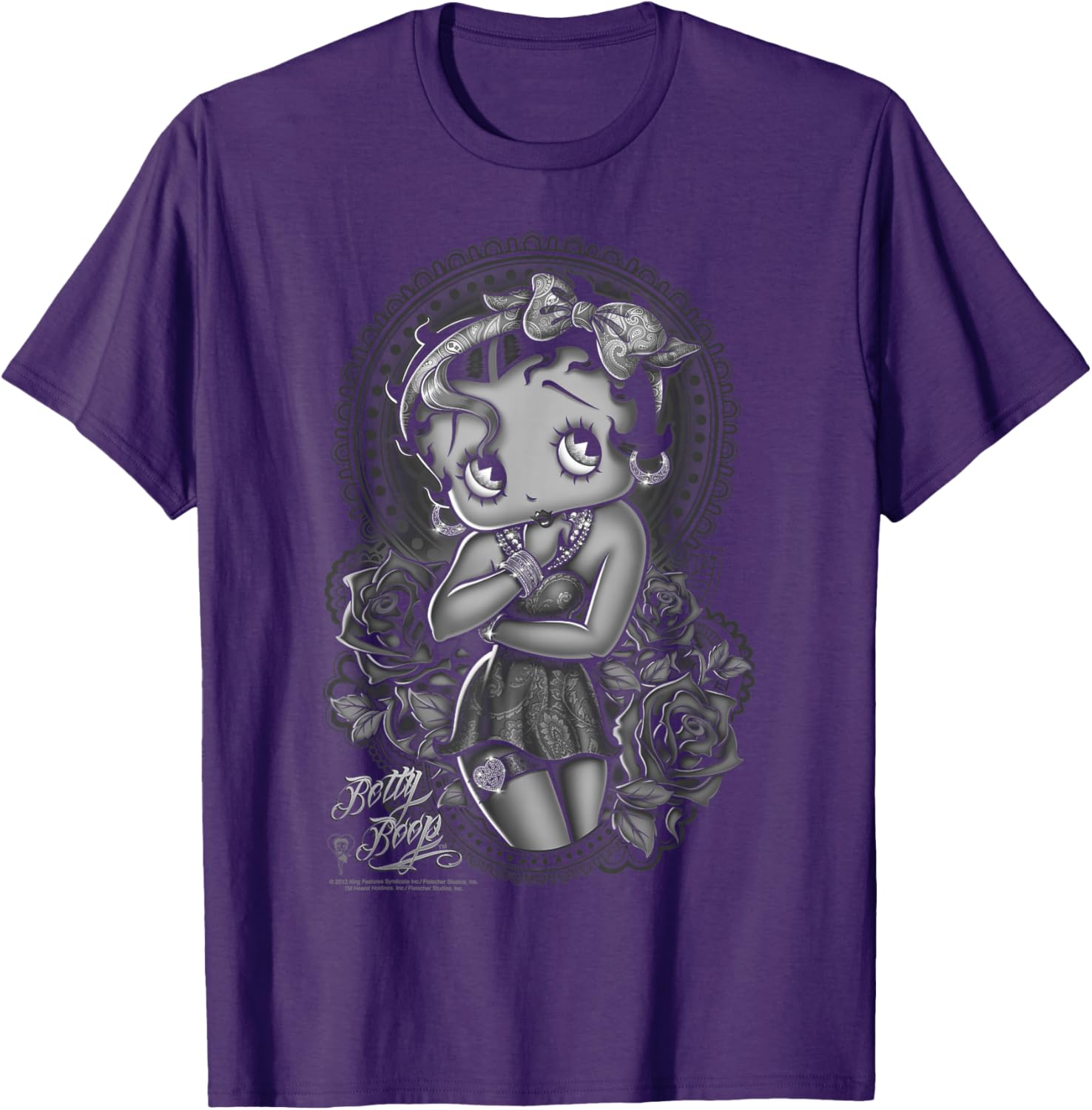 Betty Boop Fashion Roses T-Shirt for Trendy Style and Comfort - 4