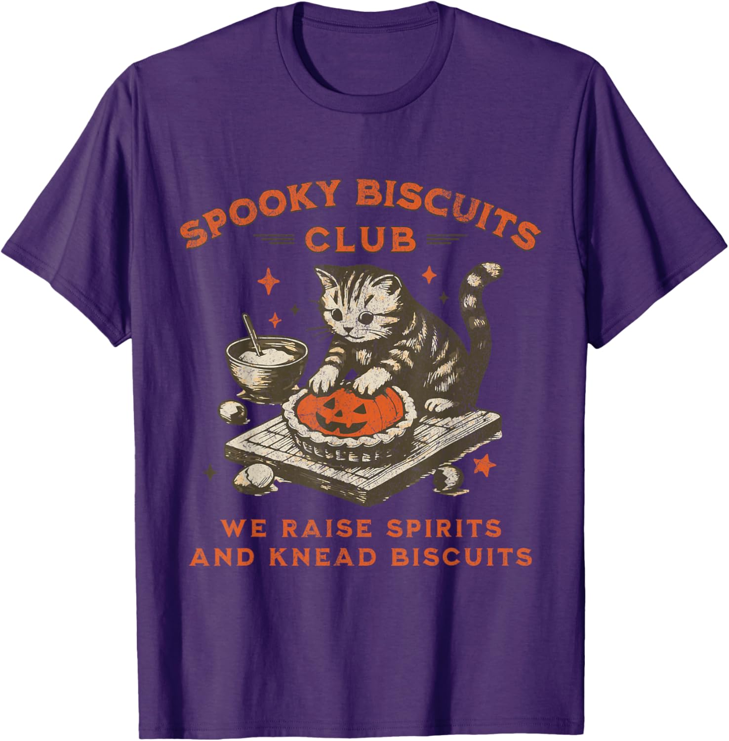 Funny Halloween Baking T-Shirt for Cat Lovers - Spooky Biscuits Club Tee - 3