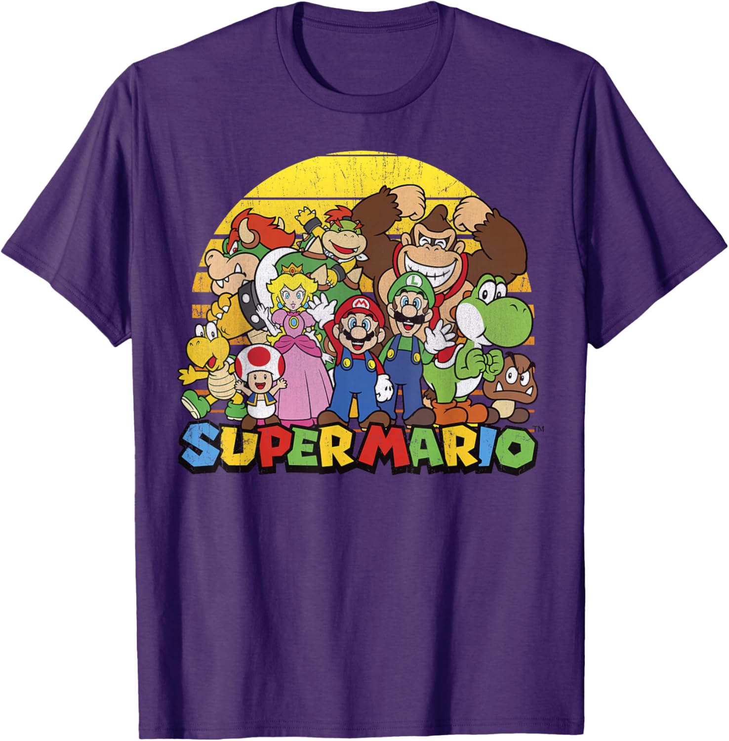 Vintage Nintendo Super Mario Group Portrait T-Shirt for Fans - 3