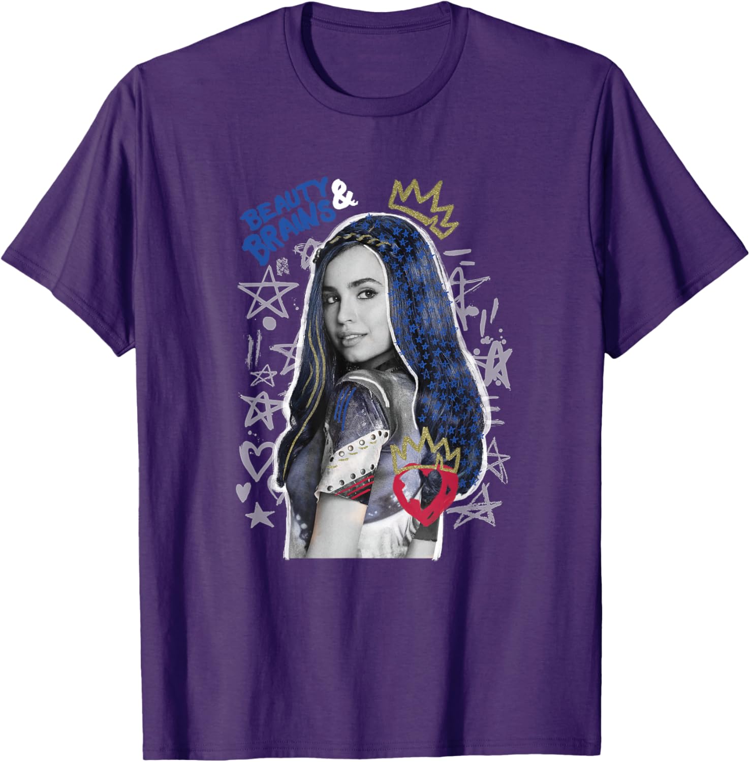 Disney Descendants 2 Evie Collage Tee Stylish Kids T-Shirt for Fans - 3