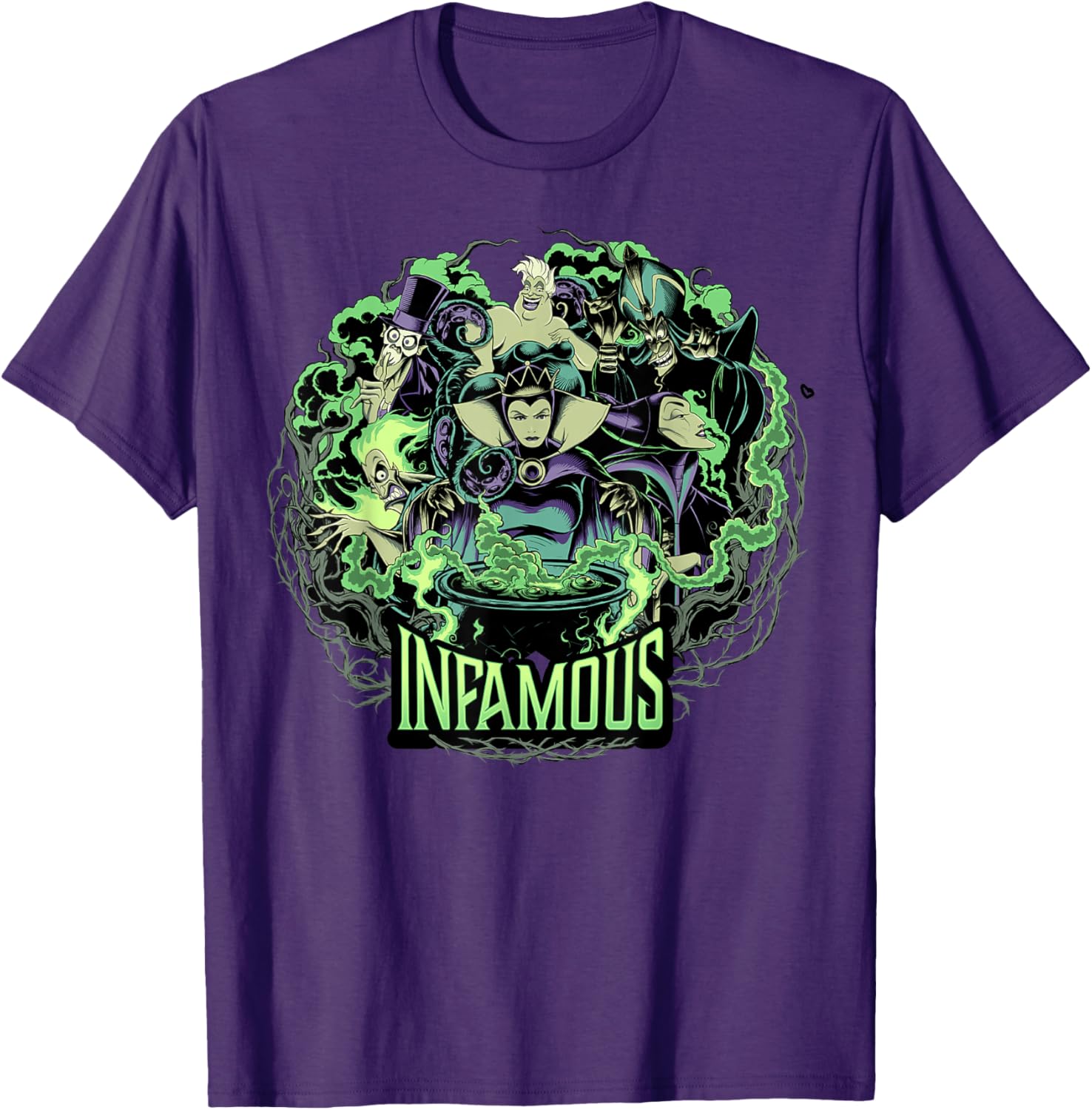 Disney Villains Infamous Evil Group Graphic T-Shirt for Fans and Collectors - 2