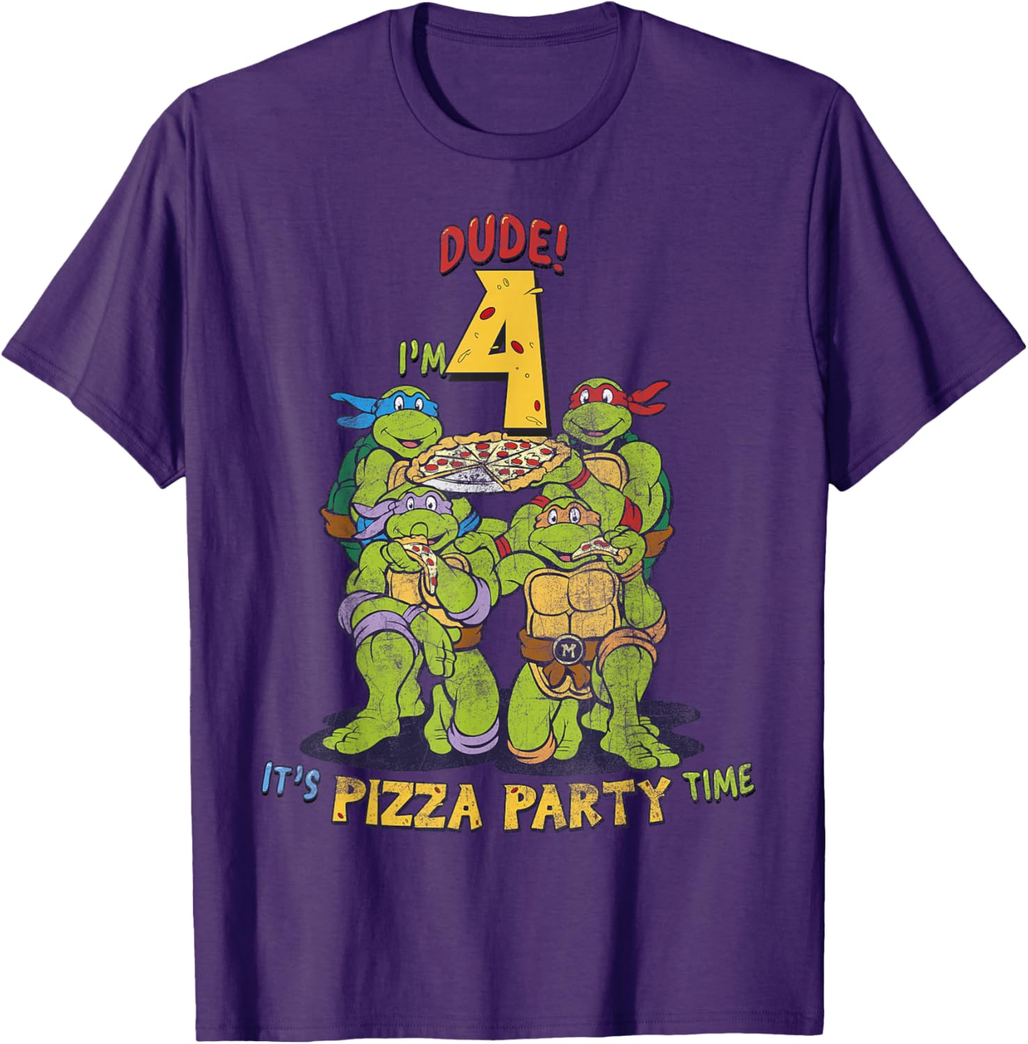 Teenage Mutant Ninja Turtles Pizza Party T-Shirt for Kids Age 4 - 4