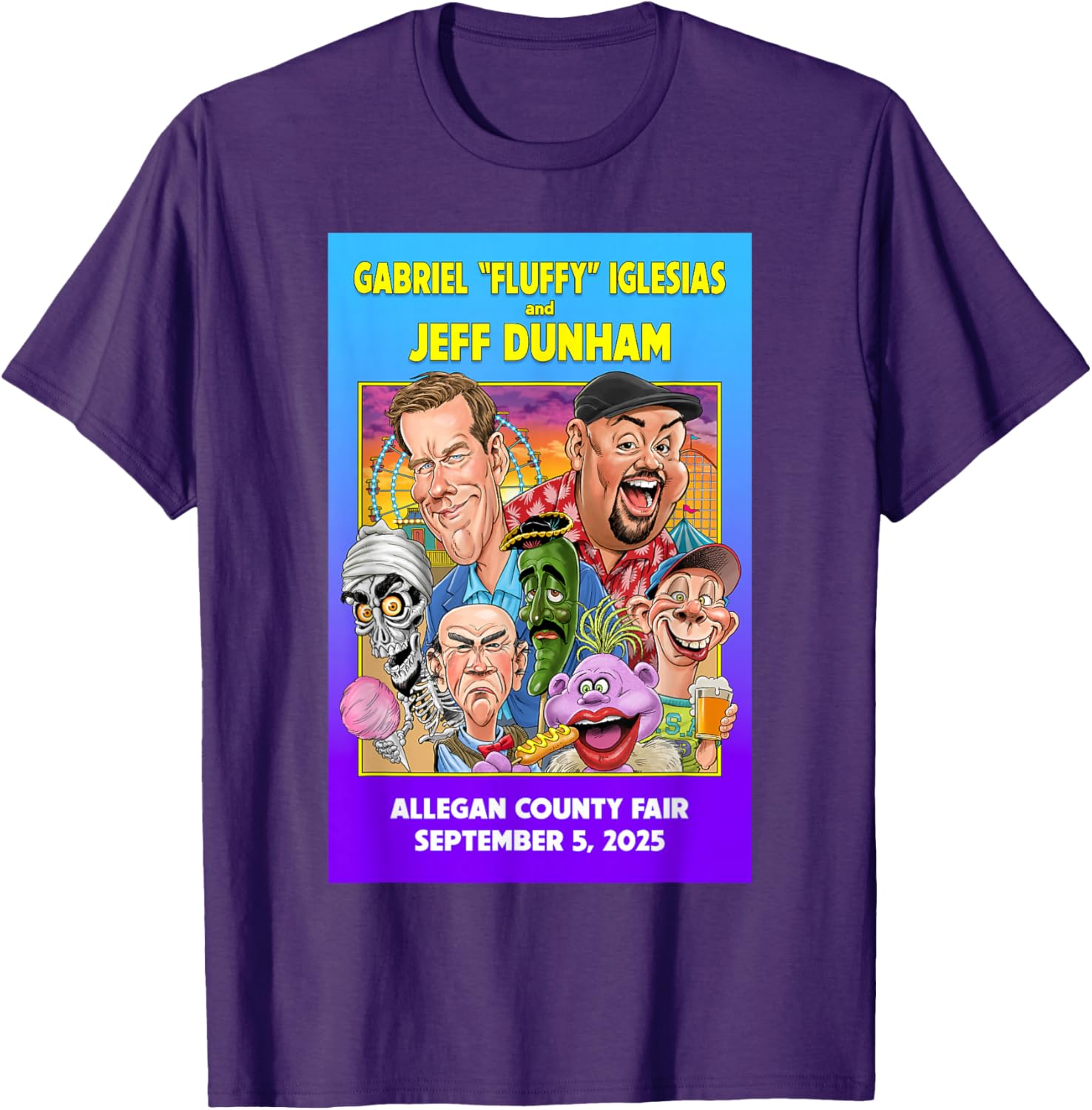Gabriel Iglesias Jeff Dunham Allegan County Fair 2025 T-Shirt for Fans - 7