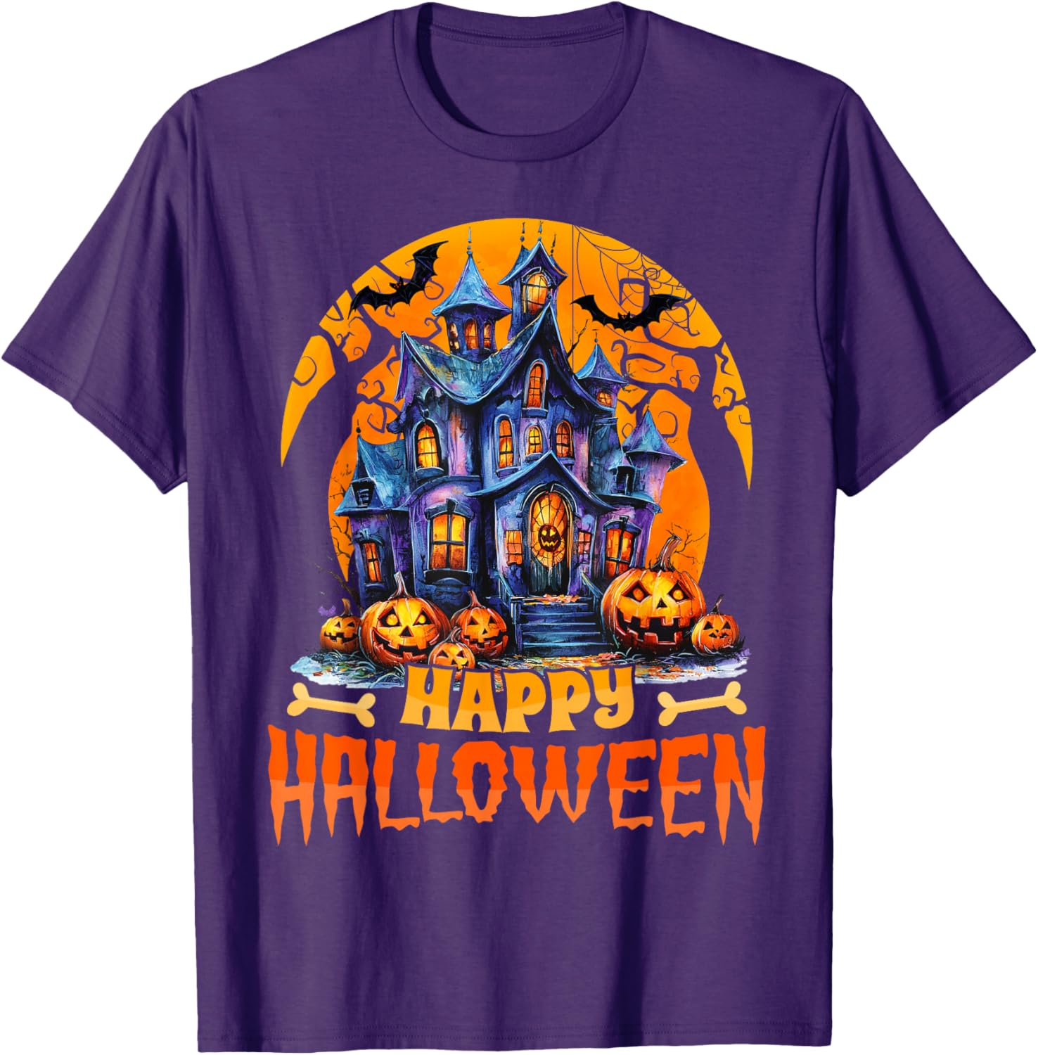 Happy Halloween Haunted House T-Shirt for Men and Women Costume Fun - 19