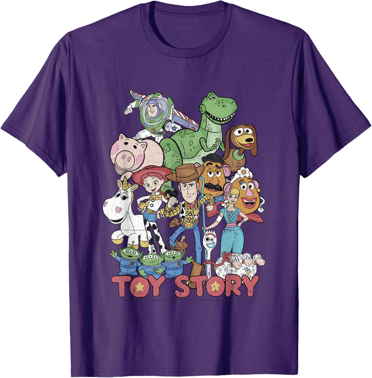 Disney Pixar Toy Story All Stars Distressed Graphic T-Shirt for Fans - 16