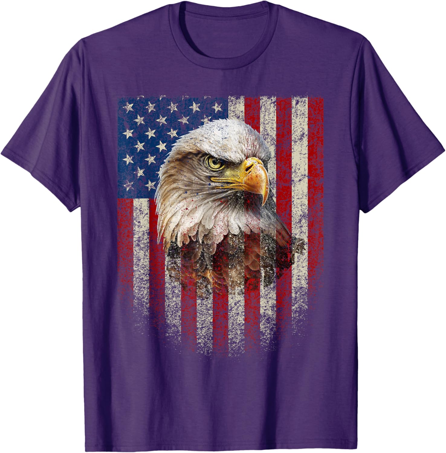 American Flag Bald Eagle T-Shirt Patriotic Red White Blue Apparel - 20