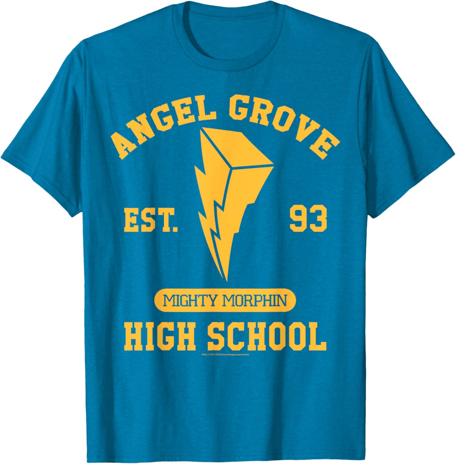 Power Rangers Angel Grove High School Gold T-Shirt - Fun Collegiate Apparel - 10