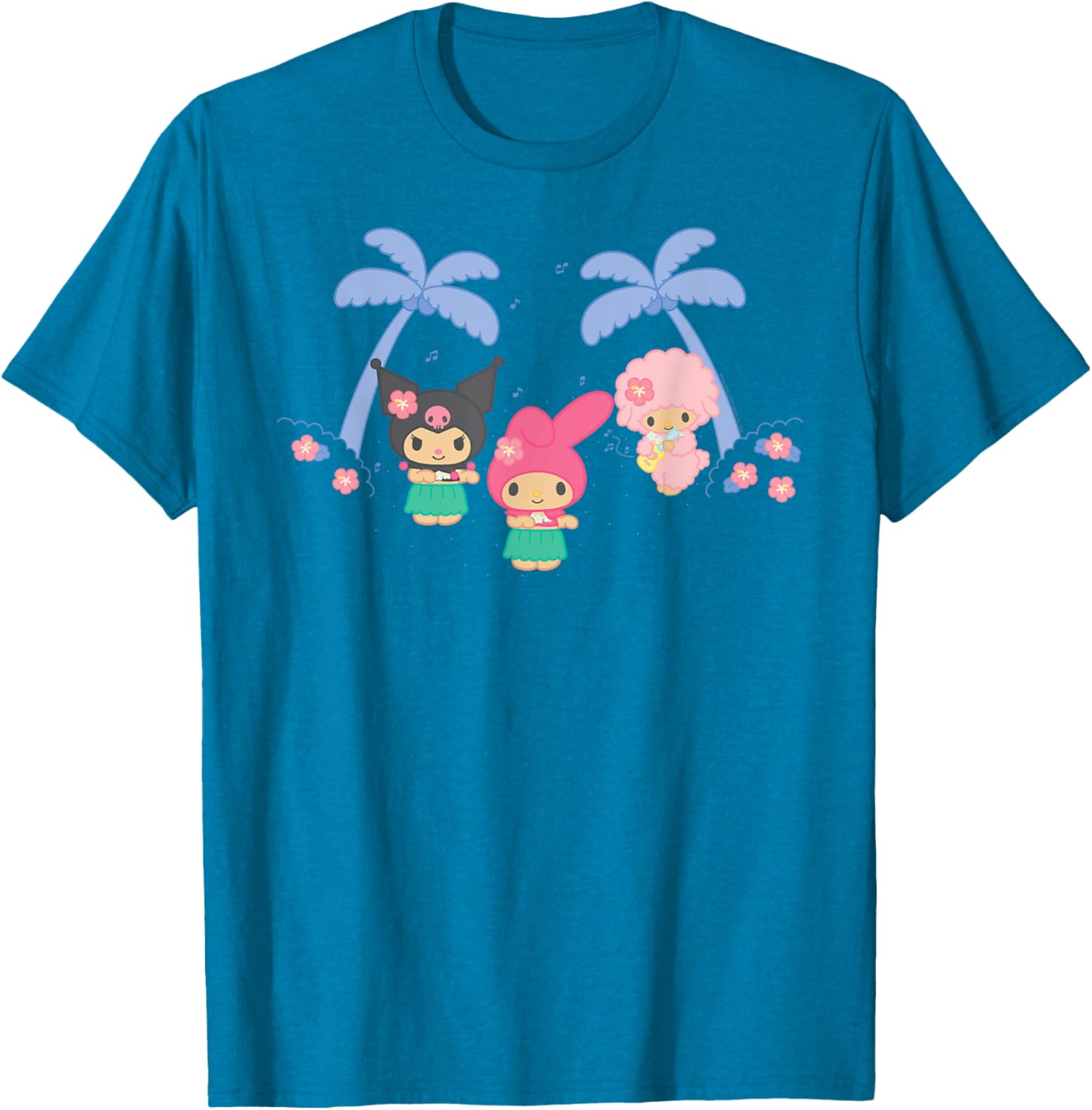 My Melody and Kuromi Tropical Hula T-Shirt for Fun Summer Style - 21