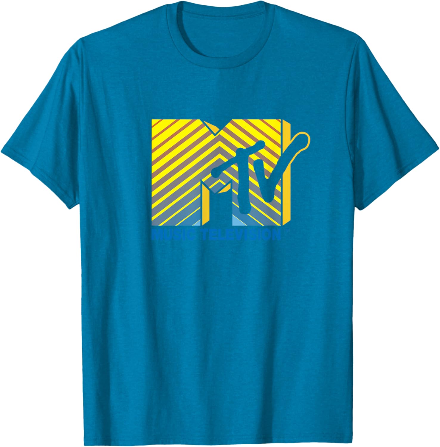 Mademark x MTV Official Logo T-Shirt Blue to Yellow Stylish Design - 6