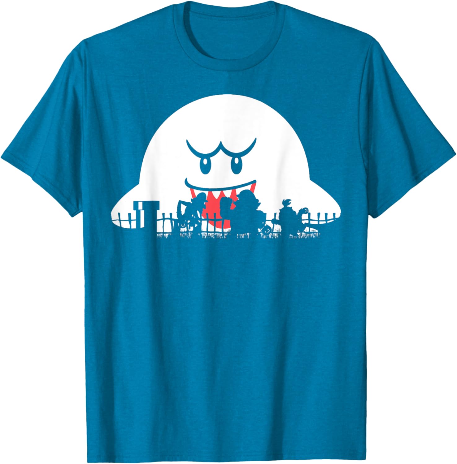 Super Mario Boo Halloween Silhouette T-Shirt for Fun Trick or Treats - 1