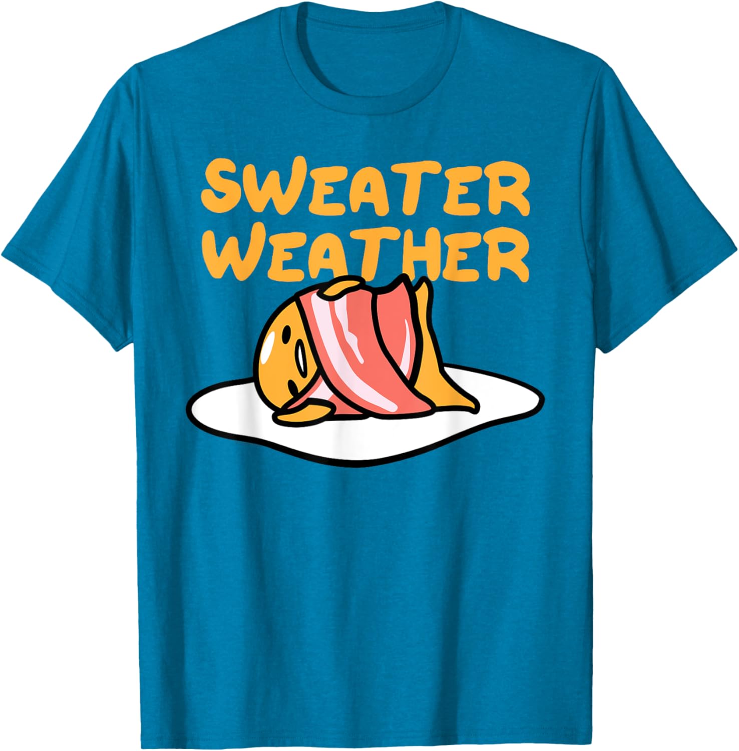 Cozy Gudetama Sweater Weather Bacon Blanket T-Shirt for Comfort Lovers - 18