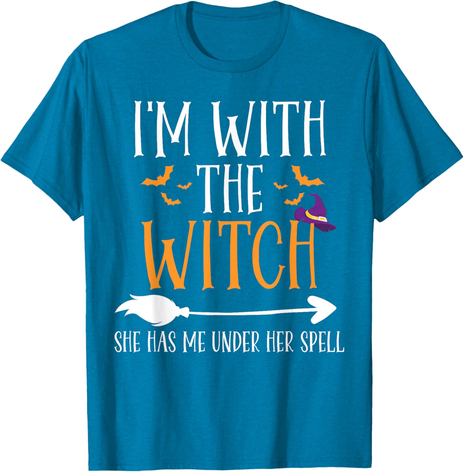 Funny I'm With The Witch Halloween Couples Costume T-Shirt for Fun Lovers - 13