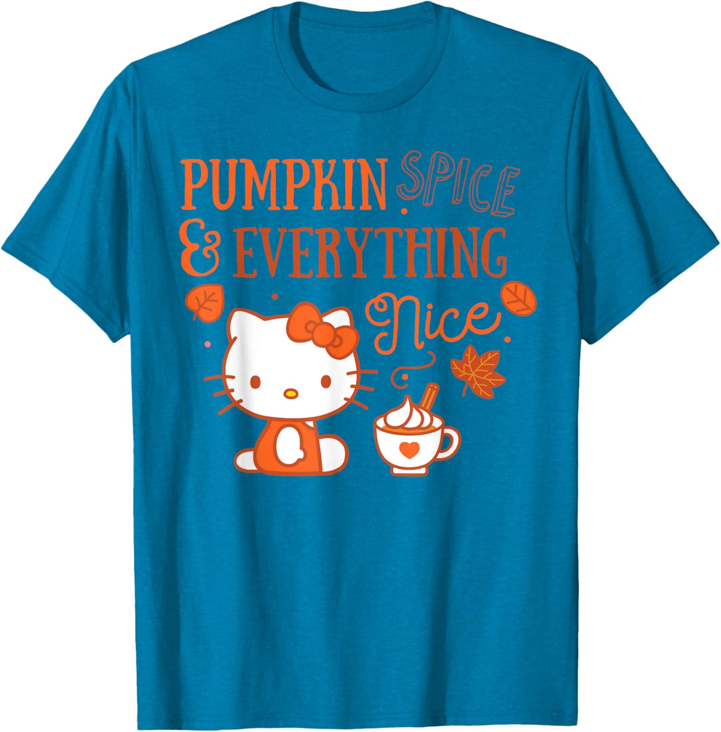 Cute Hello Kitty Pumpkin Spice T-Shirt Perfect for Fall Fashion - 11