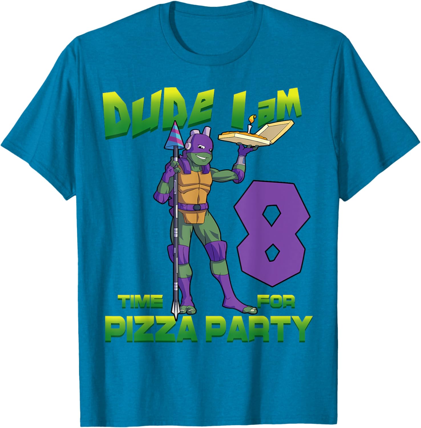 Mademark Teenage Mutant Ninja Turtles Donnie Pizza Birthday T-Shirt - 12