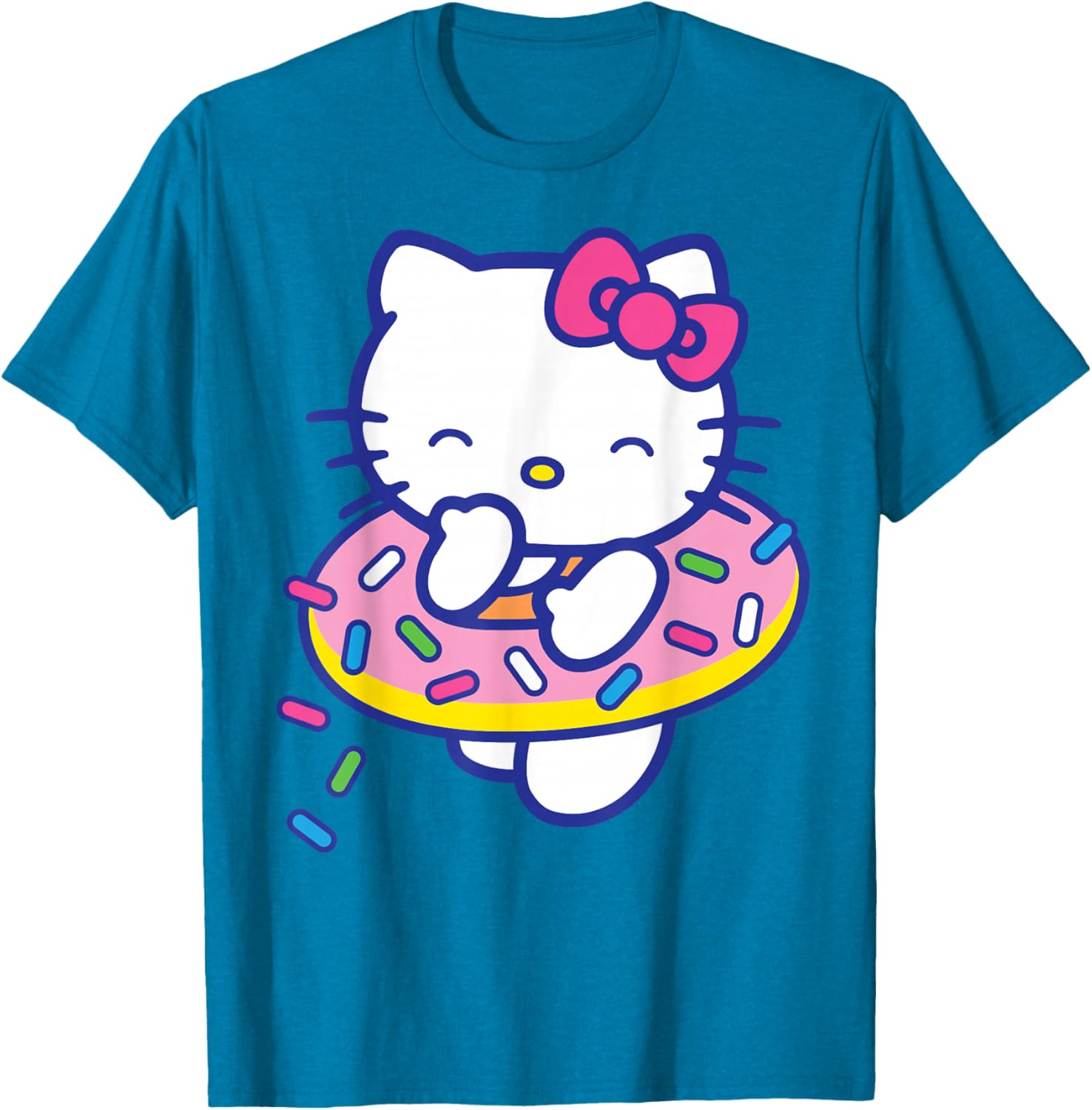Hello Kitty Donut Sprinkles Floaty Summer T-Shirt for Fun Pool Days - 1
