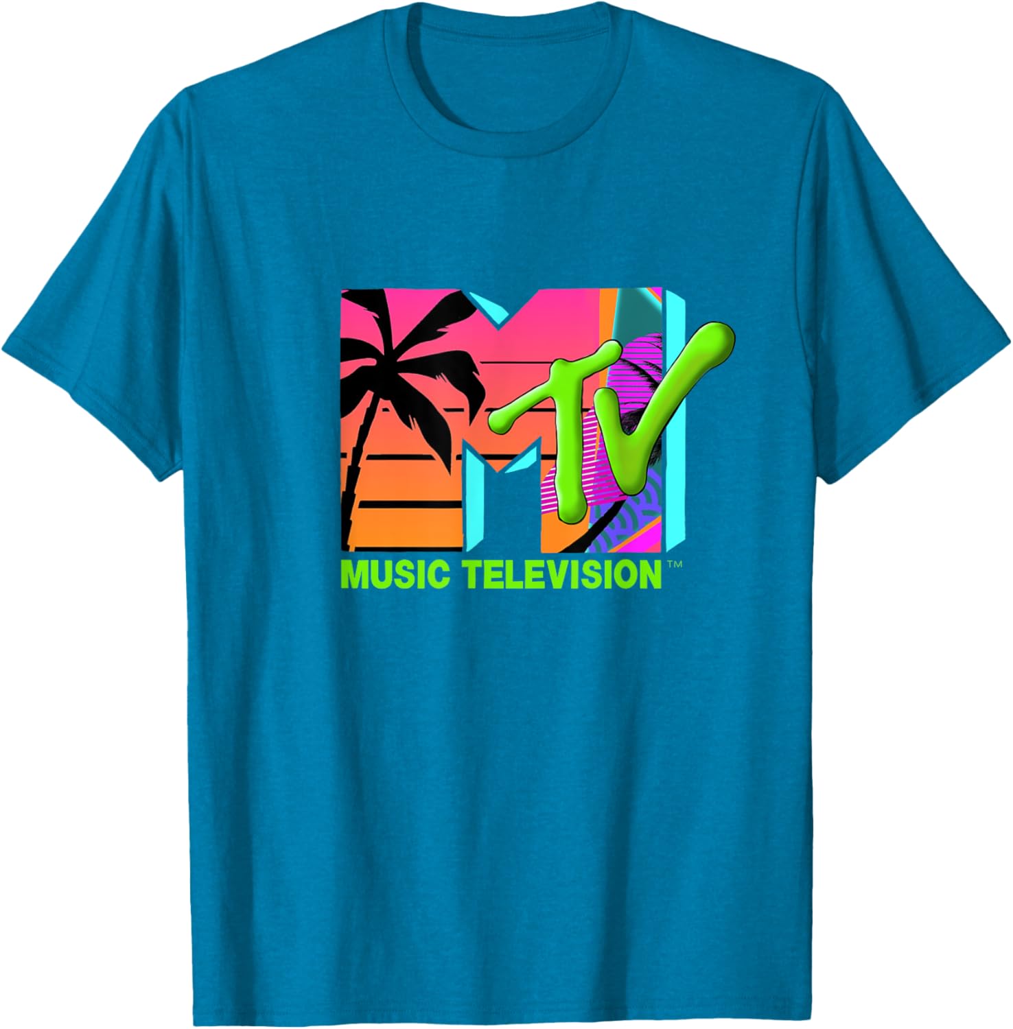Mademark x MTV Retro Palms Paradise T-Shirt - Official MTV Logo Design - 4