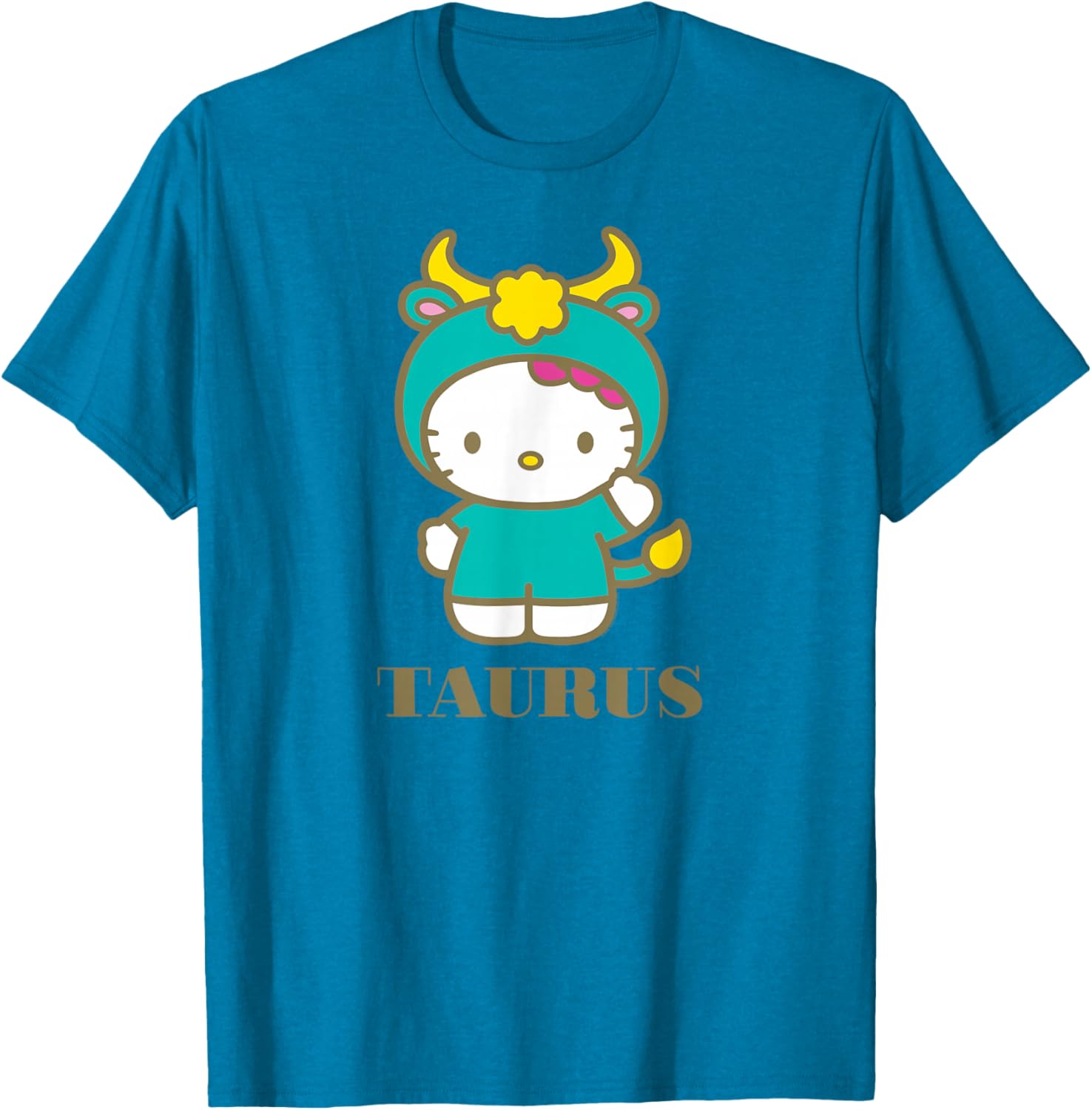Hello Kitty Taurus Zodiac T-Shirt Cute Astrology Fashion Tee for Fans - 1