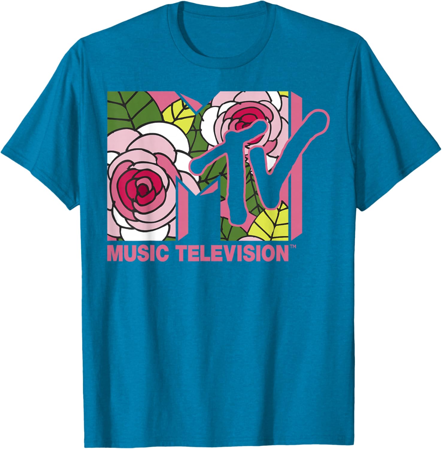 MTV Floral Roses Music Television Logo T-Shirt for Trendy Style - 6