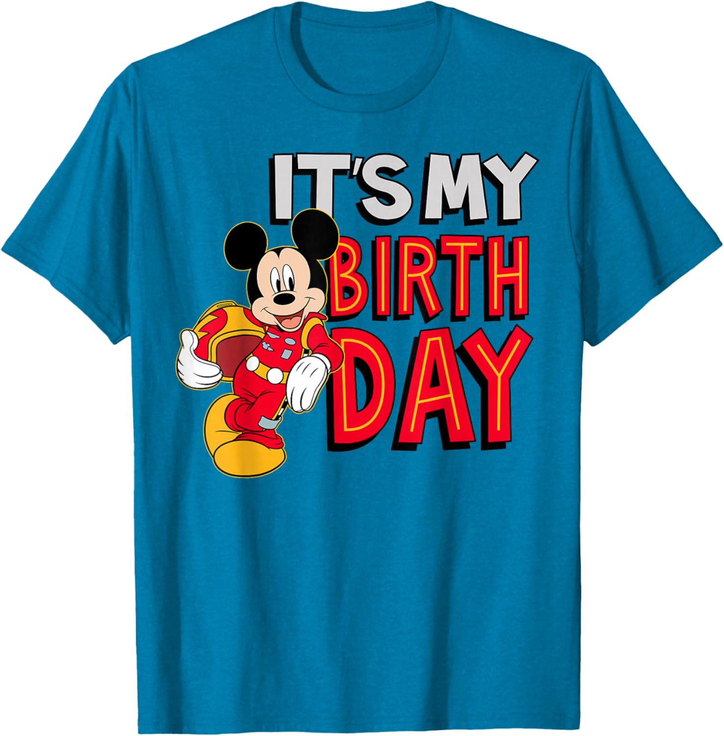 Disney Junior Mickey Birthday Short Sleeve T-Shirt for Kids Fun Wear - 3